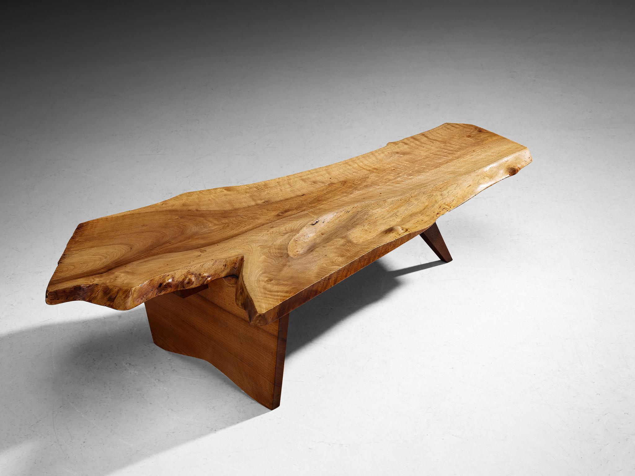 American George Nakashima Free Edge 'Slab' Coffee Table in Walnut