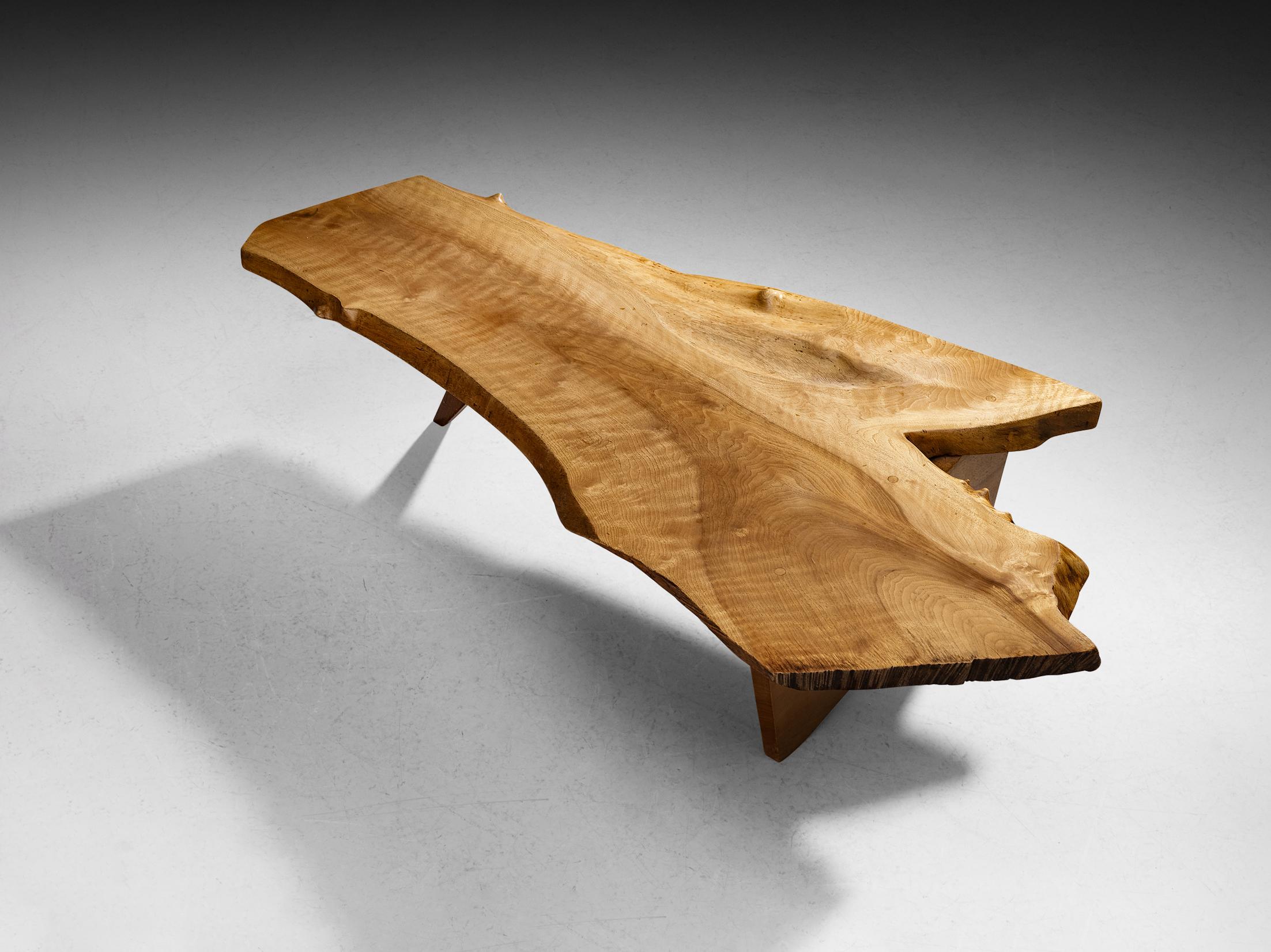 Mid-20th Century George Nakashima Free Edge 'Slab' Coffee Table in Walnut