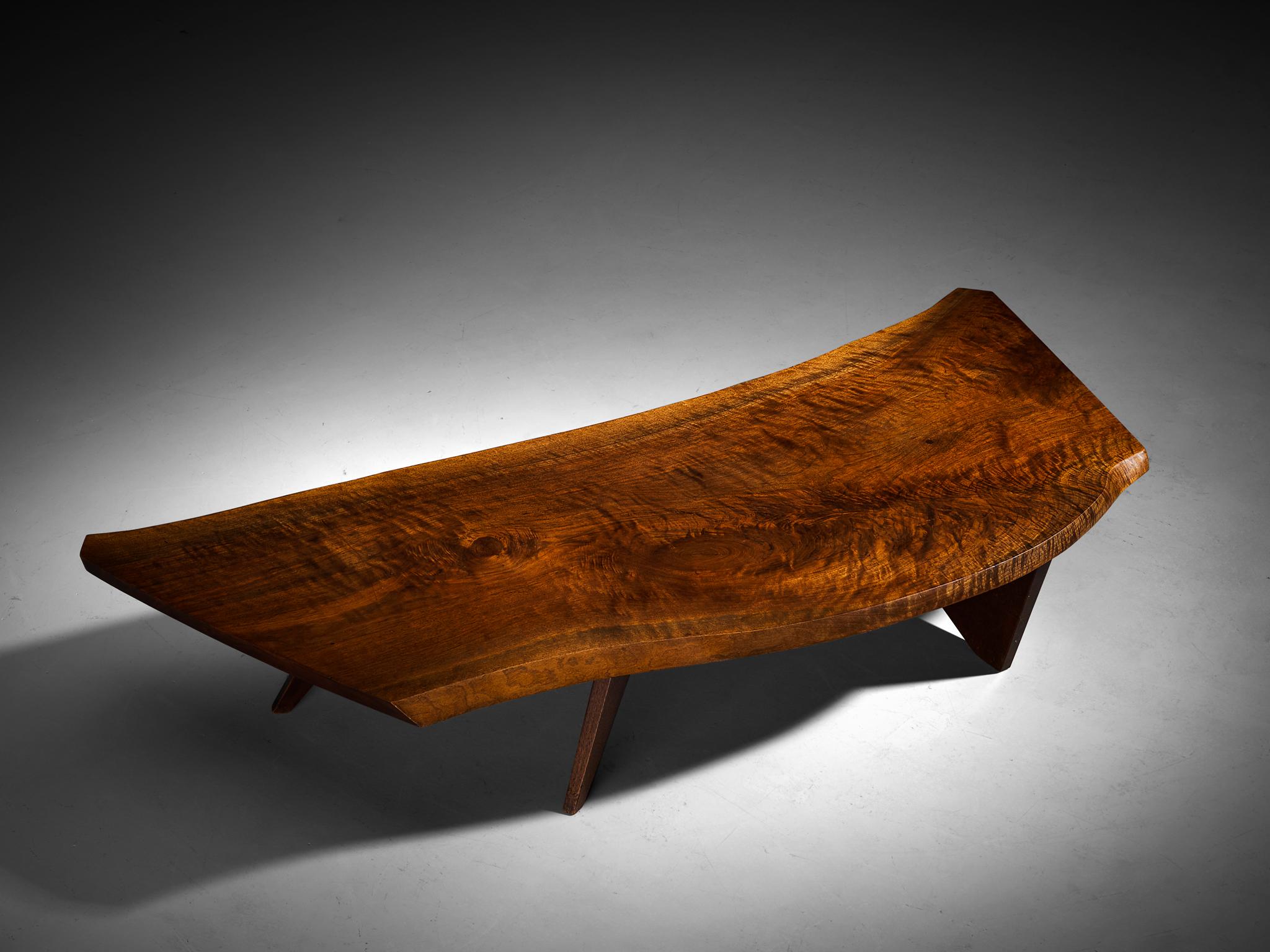 George Nakashima Free Edge 'Slab I' Coffee Table in Walnut For Sale 4