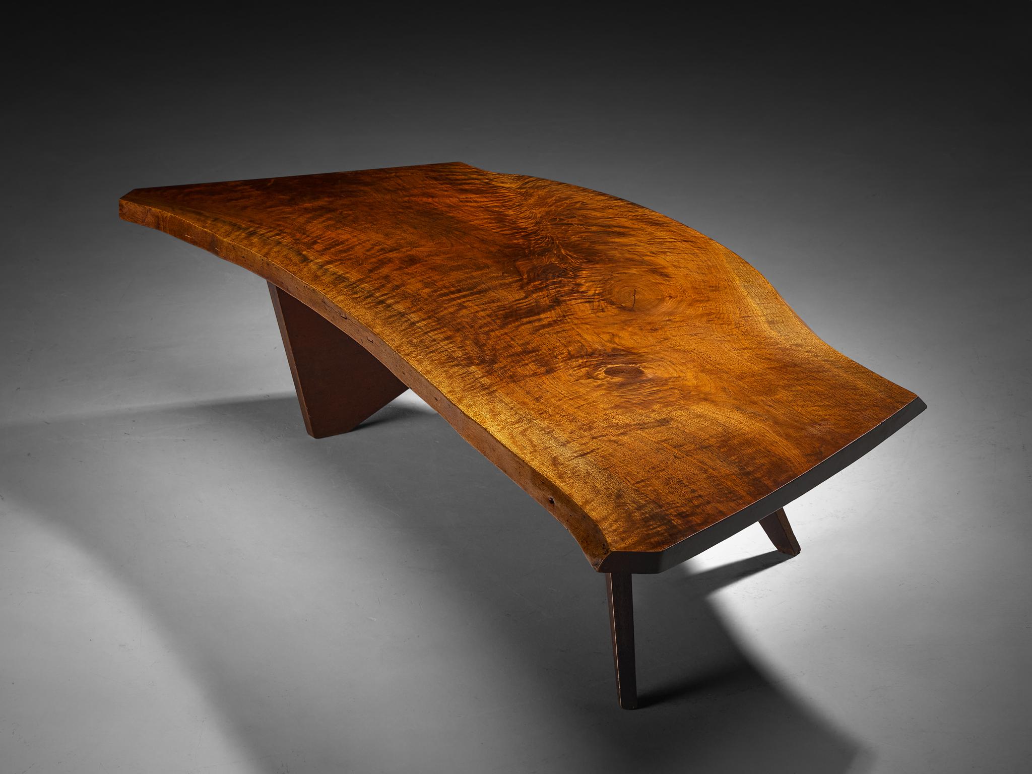 Mid-20th Century George Nakashima Free Edge 'Slab I' Coffee Table in Walnut For Sale