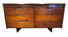 George Nakashima Free Form Edge Walnut Eight-Drawer Double Dresser, 1959