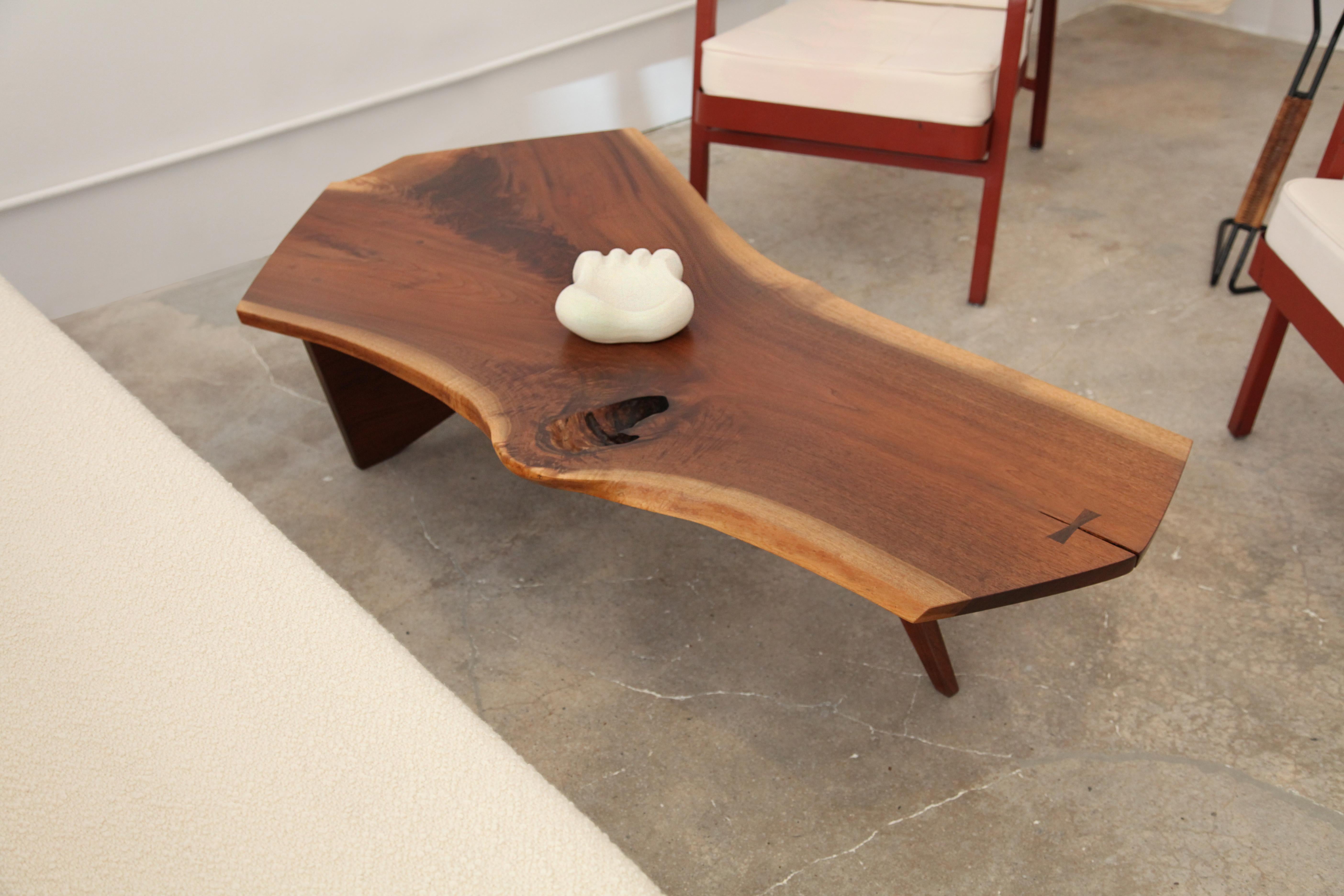 Mid-Century Modern George Nakashima, Free-Form Slab Coffee Table, circa 1960