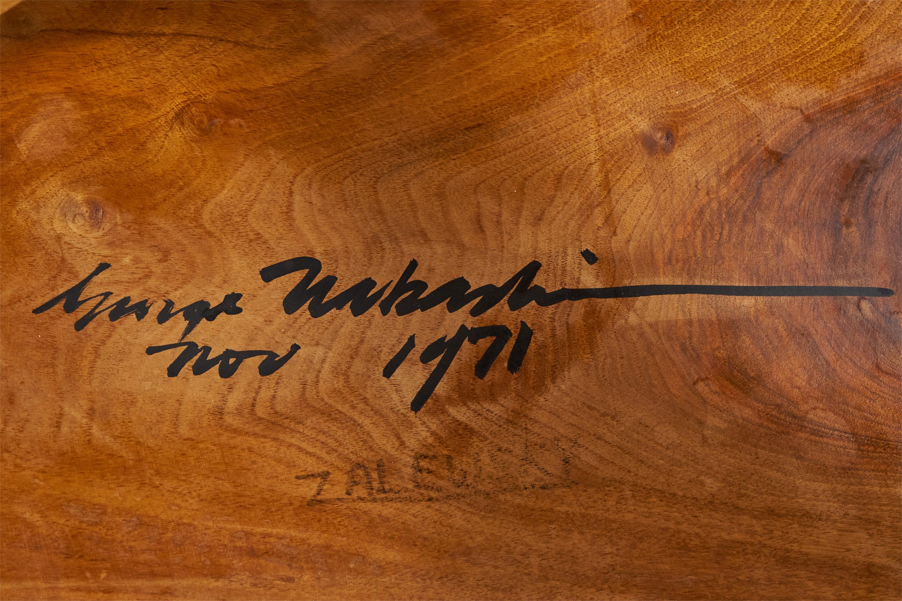 George Nakashima, table basse Freeform, noyer anglais, Studio A Studio USA 1971 Bon état - En vente à High Point, NC