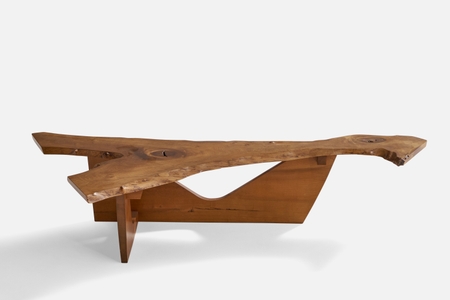 George Nakashima, Freeform Coffee Table, English Walnut, Studio USA 1971