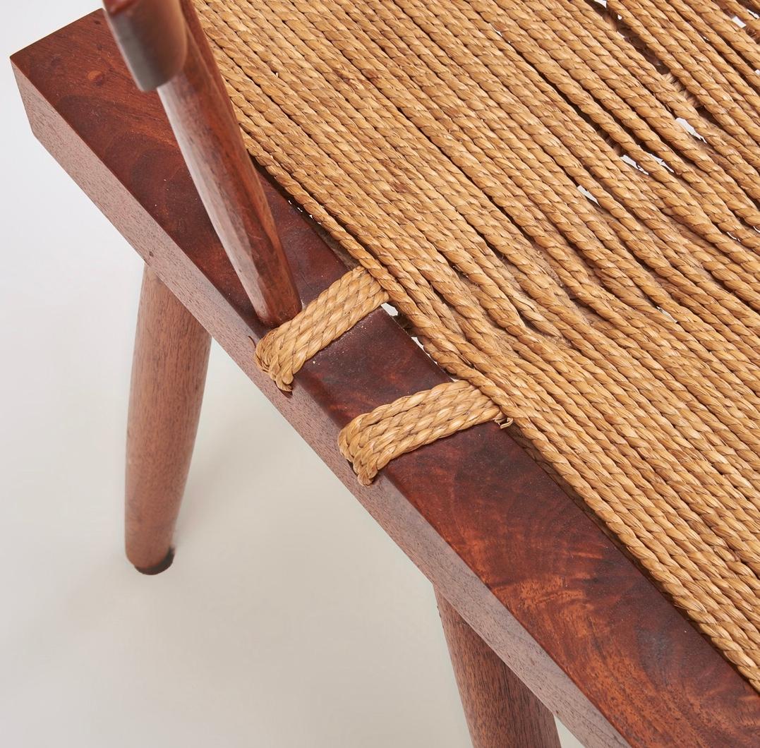 American George Nakashima Grass Seat and Walnut Chairs