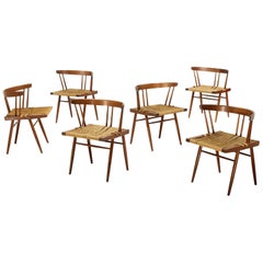 George Nakashima Grass Seat and Walnut Chairs