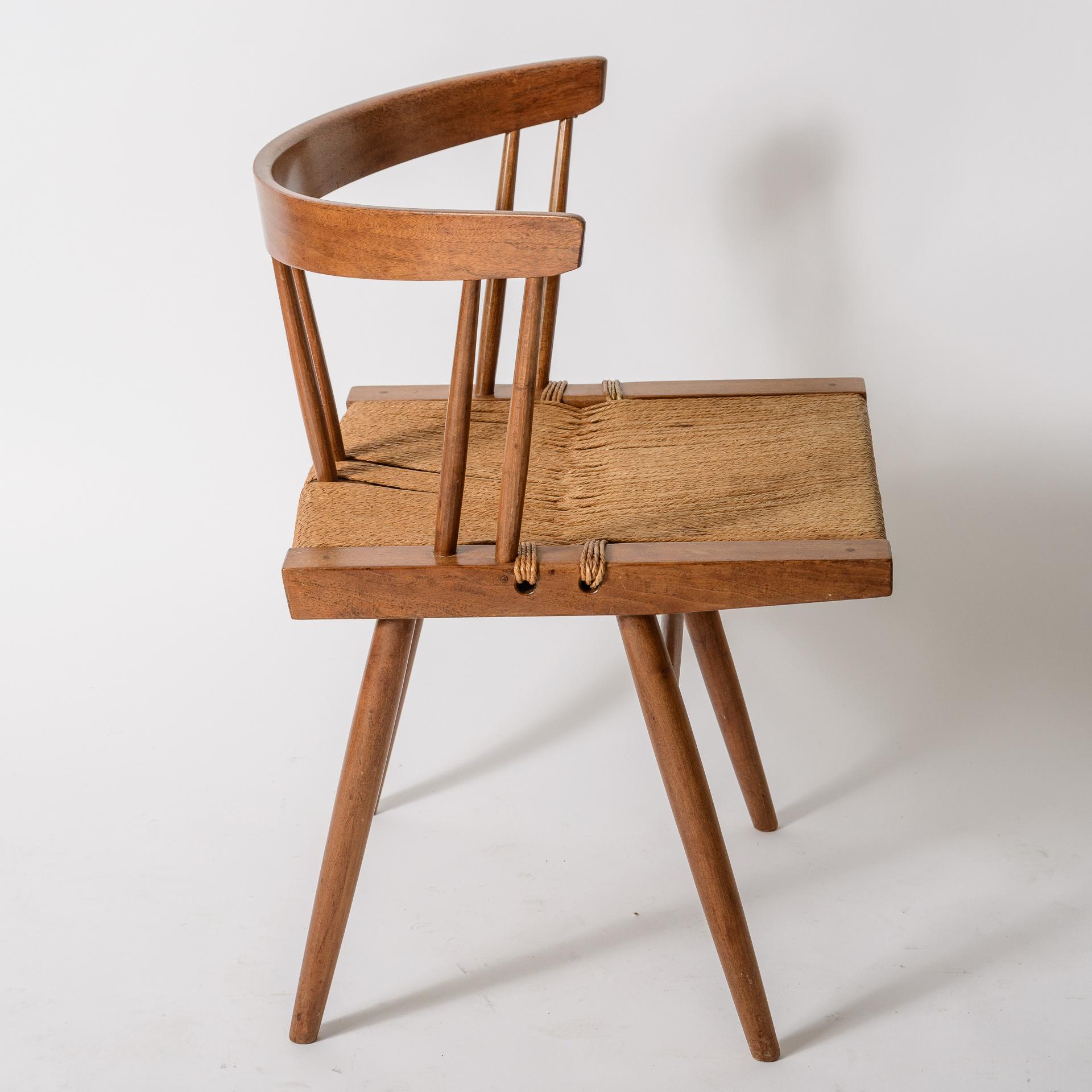 Mid-20th Century George Nakashima Grass Seat Chairs For Sale