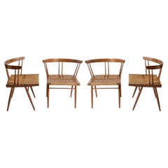 Vintage George Nakashima Grass Seat Chairs