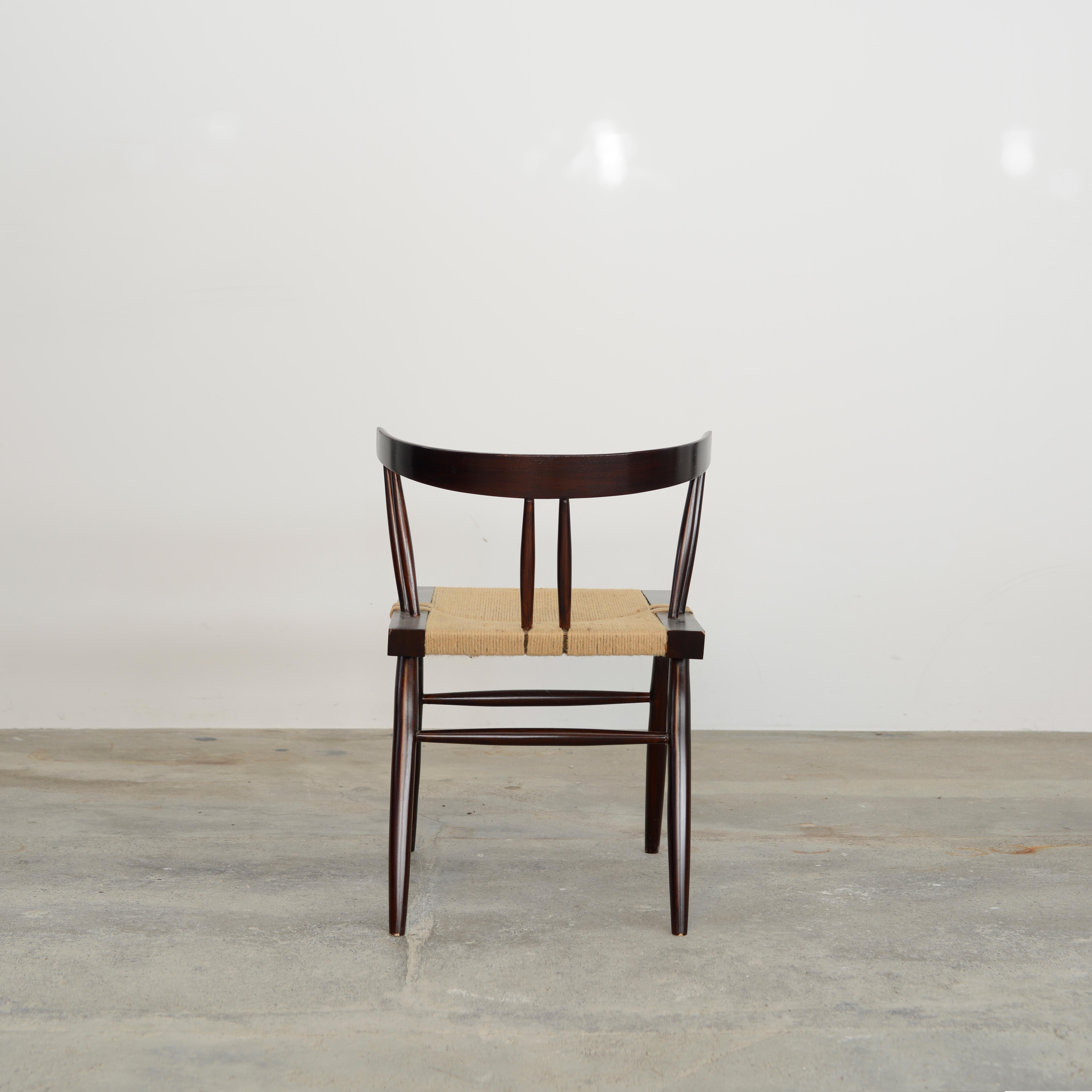 Indian George Nakashima Grass-seated Chair / Authentic Mid-Century Modern