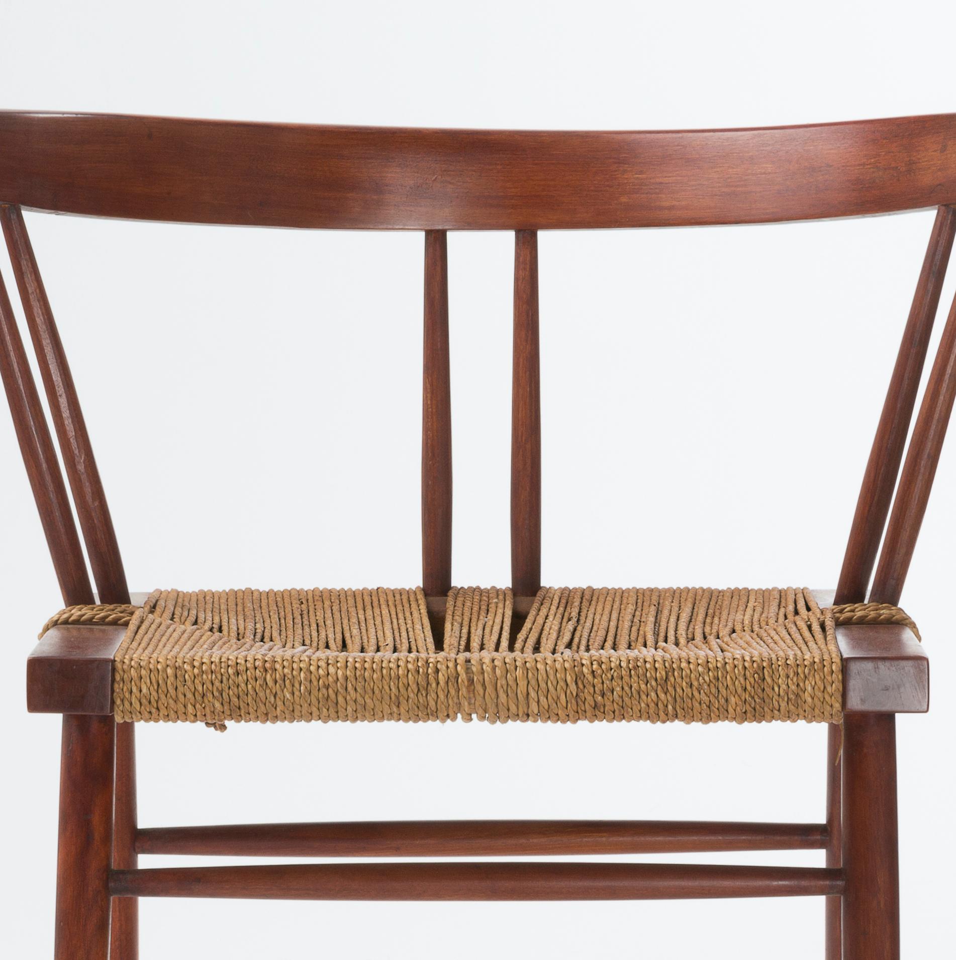 American Craftsman George Nakashima Grass Seated Chair, circa 1956