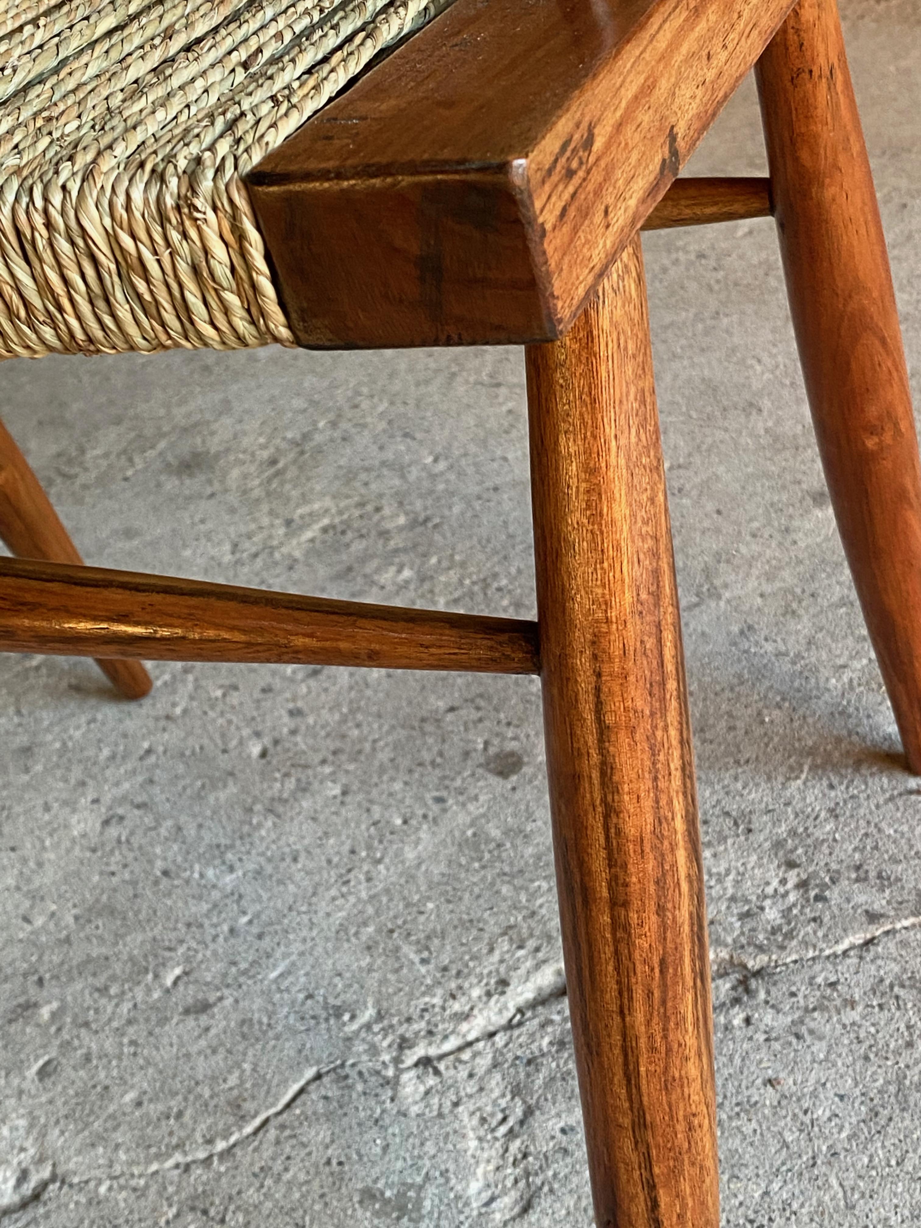 Nakashima Grass Seated Teak Chair India, circa 1964 For Sale at