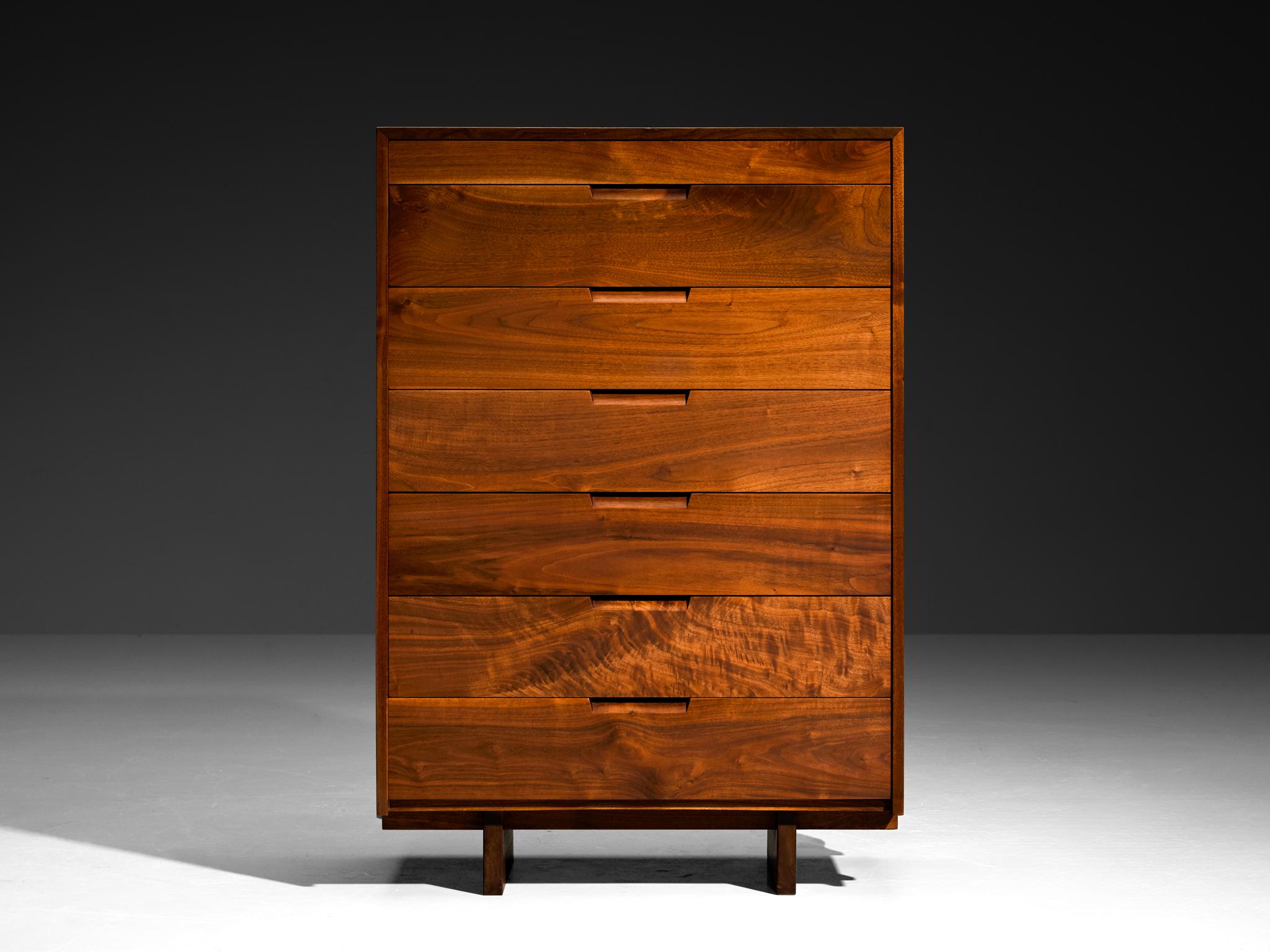 Mid-Century Modern George Nakashima 'Hi Boy' Chest of Drawers in American Black Walnut