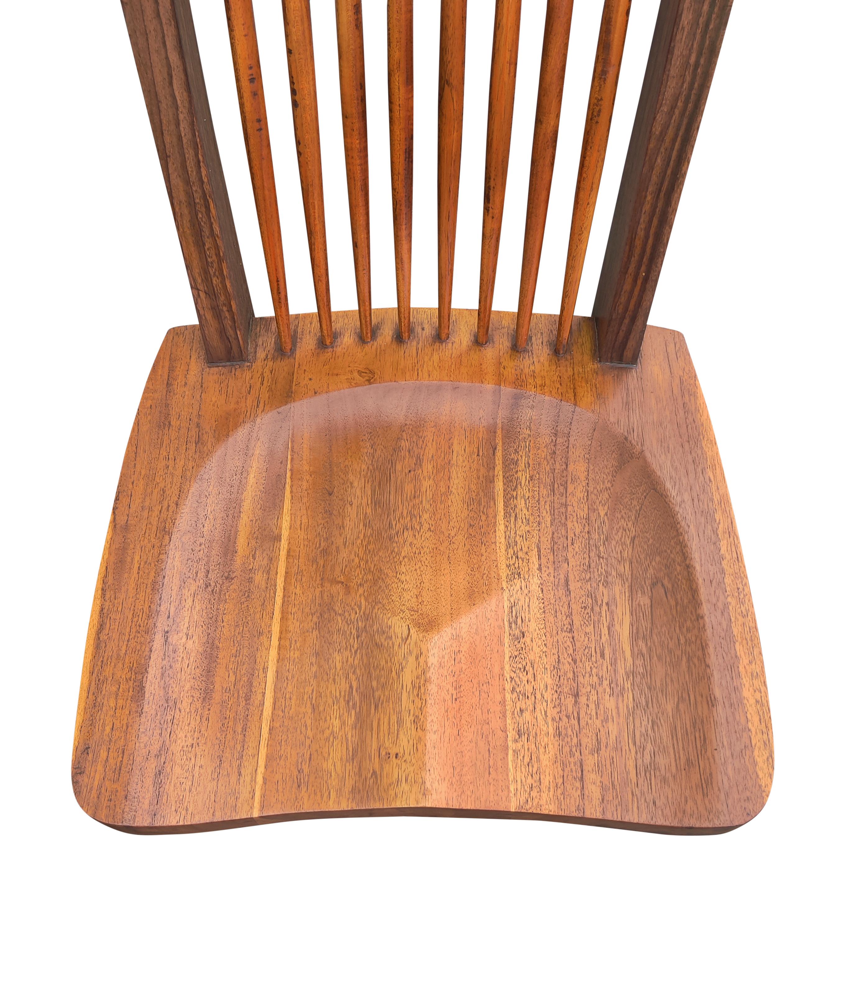 George Nakashima Inspired Set of Six Conoid Style Dining Chairs Mixed Hardwoods 2