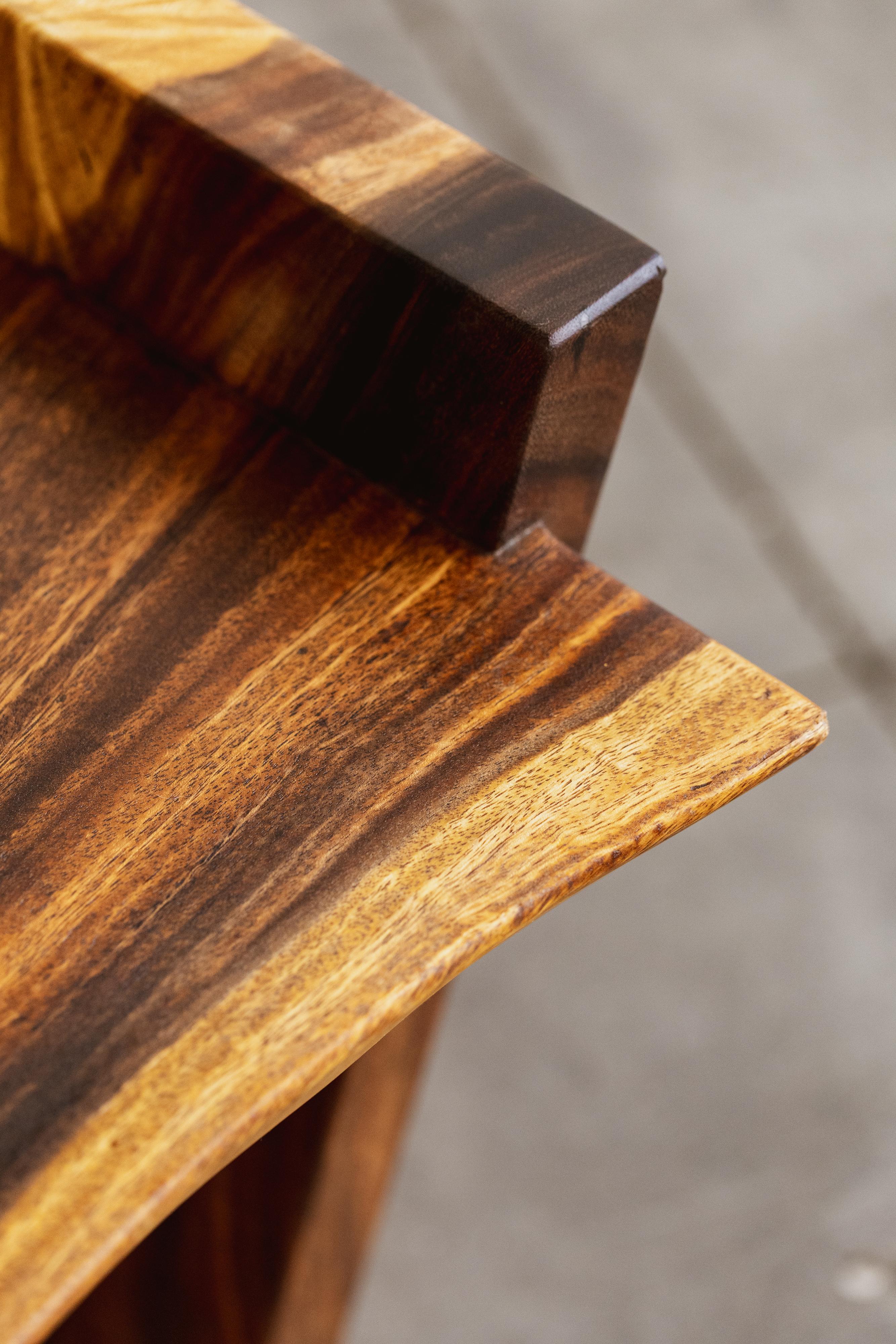 George Nakashima “Kevin” side table, walnut, USA, 1967

George Nakashima represents a milestone in the history of international design. The American designer conceived the “Kevin” table in 1967, where the structure becomes story—a narrative of