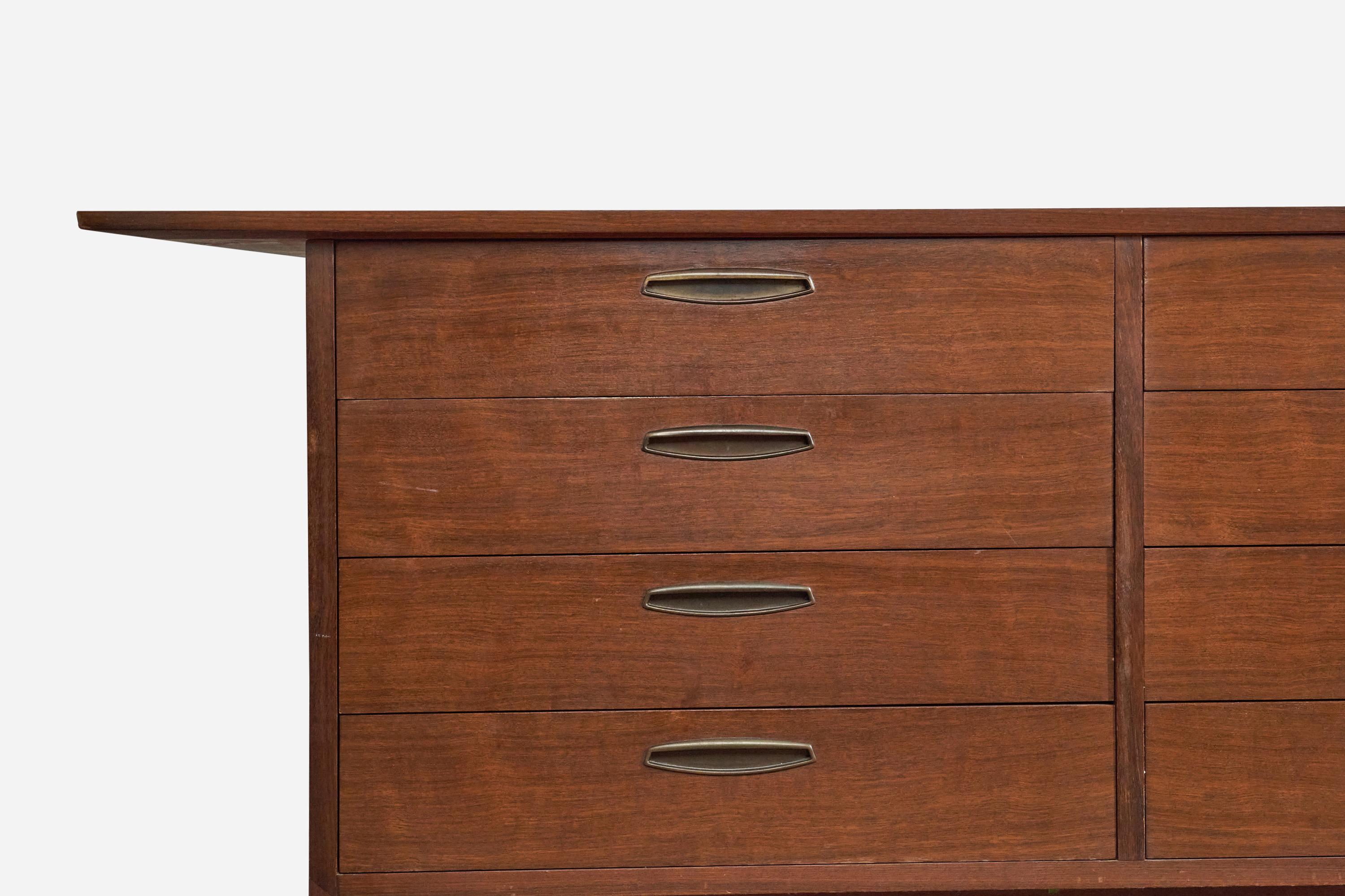 large walnut chest of drawers