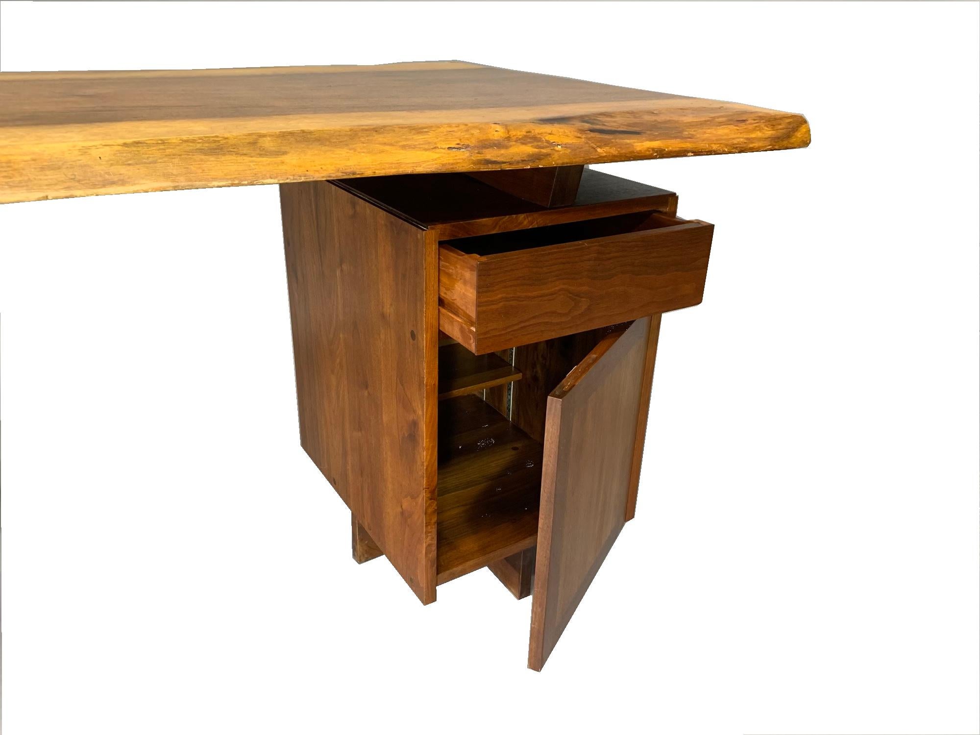George Nakashima Large Conoid Writing Desk with Free-Form Edge Top 7