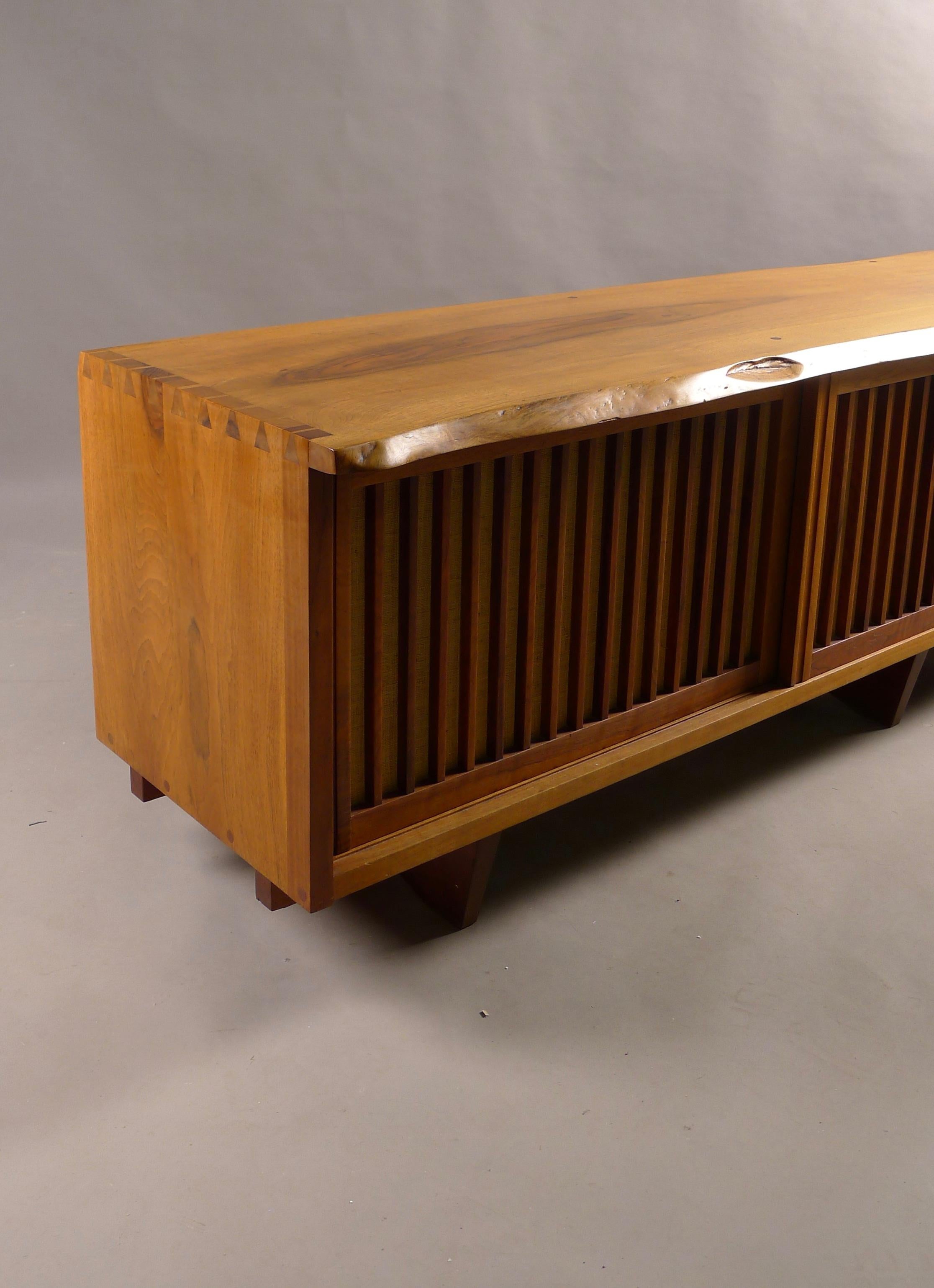 George Nakashima; Large Three Door Room Divider / Credenza, USA 1979, Signed 3