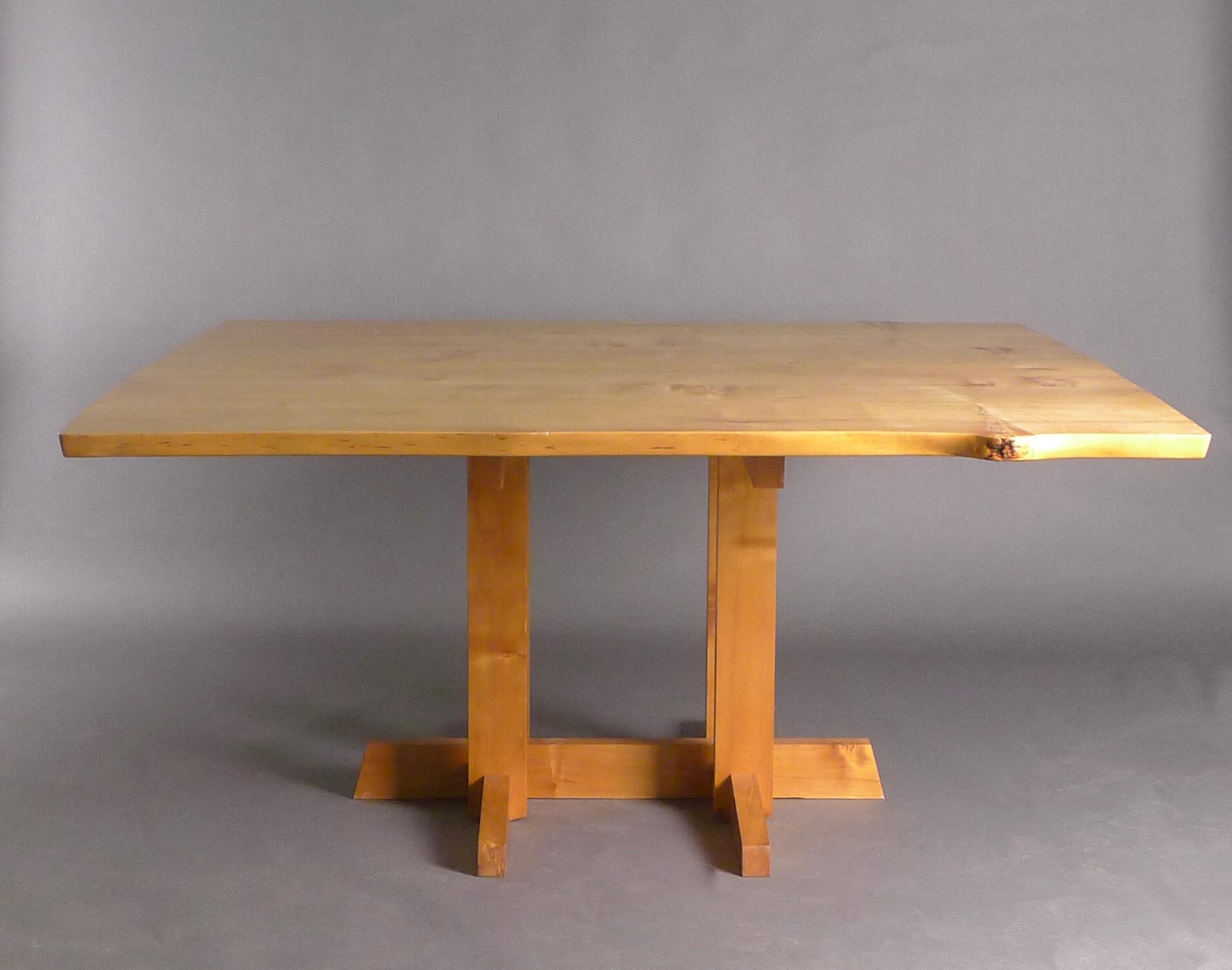 George Nakashima, Maple Frenchman's Cove Dining Table, signed and dated 1980 For Sale 3