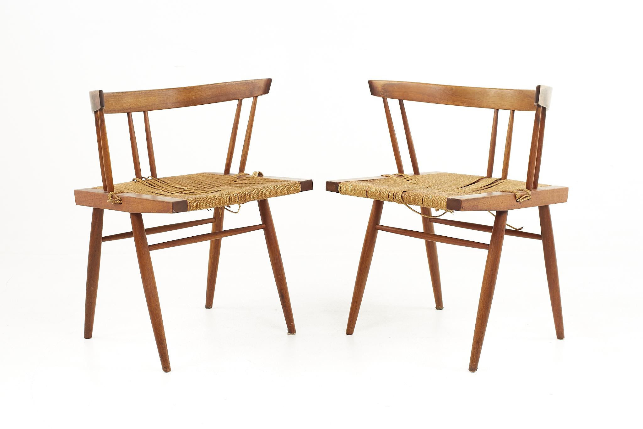 George Nakashima mid century grass chair - a pair

Each chair measures: 22.75 wide x 18.75 deep x 27.5 inches high, with a seat height of 17 and arm height of 27.5 inches

All pieces of furniture can be had in what we call restored vintage