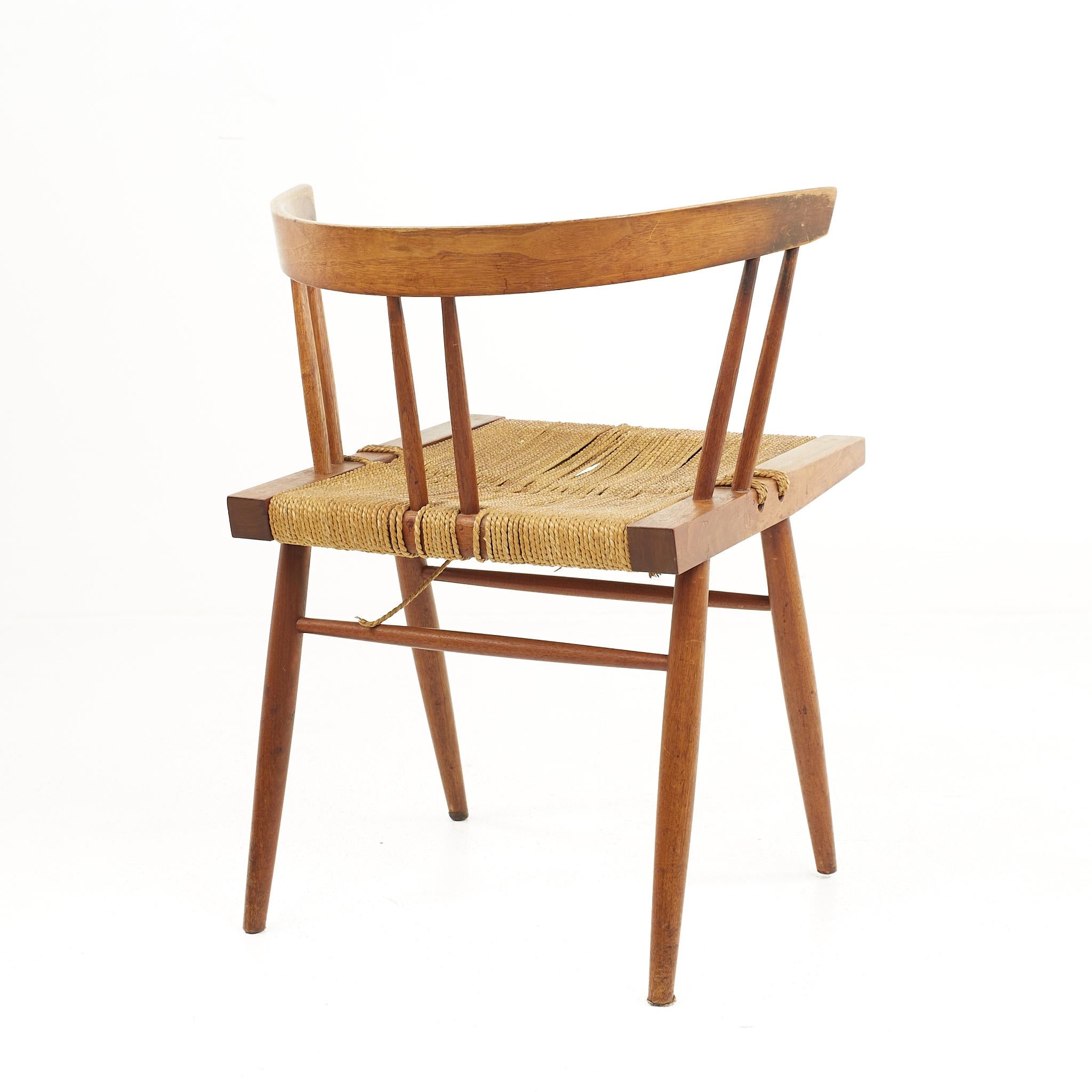 Grasscloth George Nakashima Mid Century Grass Chairm, a Pair