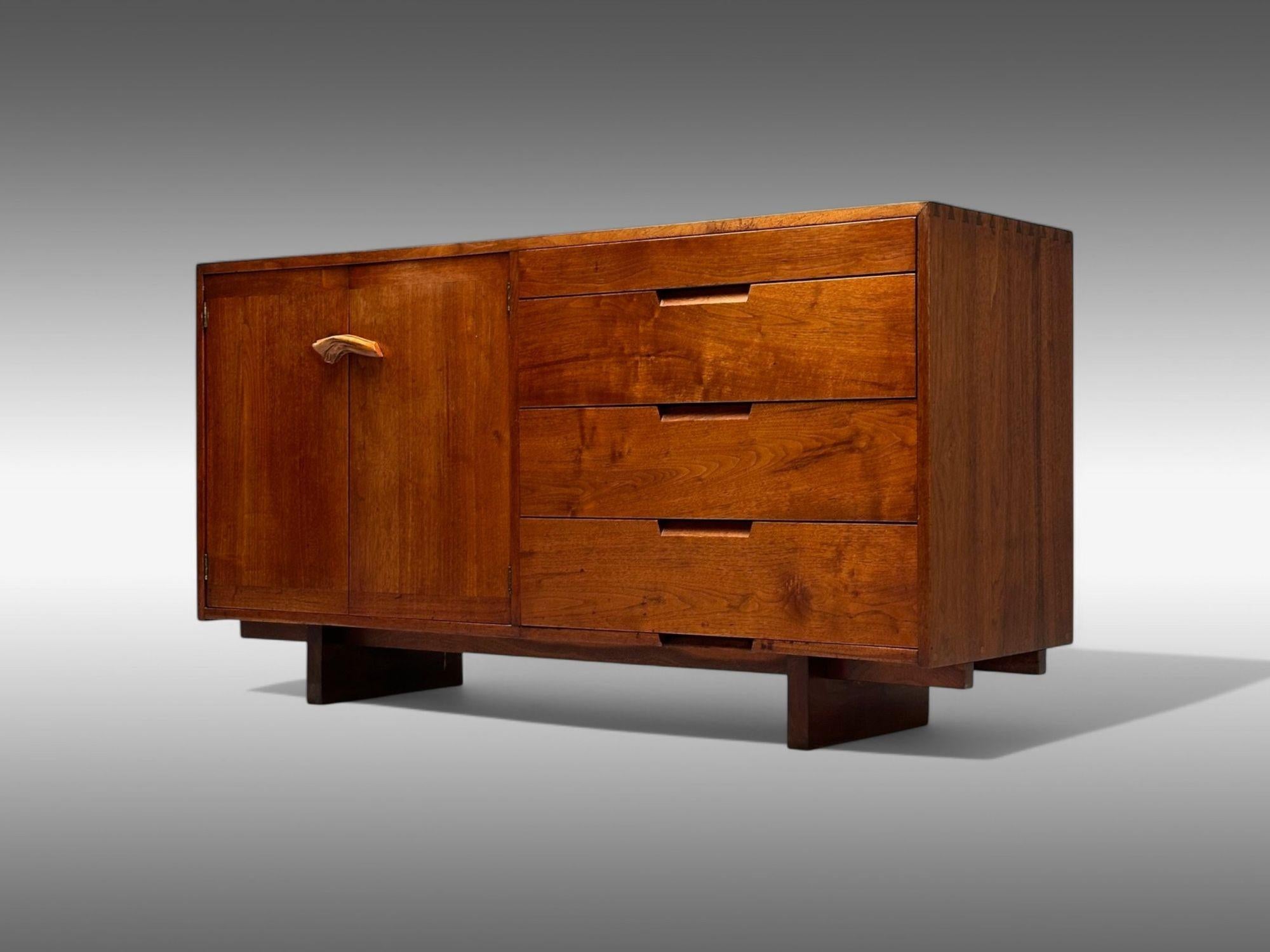 George Nakashima, American Studio, Mid-Century Modern, Rare Cabinet or Dresser, USA, 1953

Rare opportunity to acquire a special order cabinet designed and produced by George Nakashima in New Hope, PA in 1953. This work features two doors concealing
