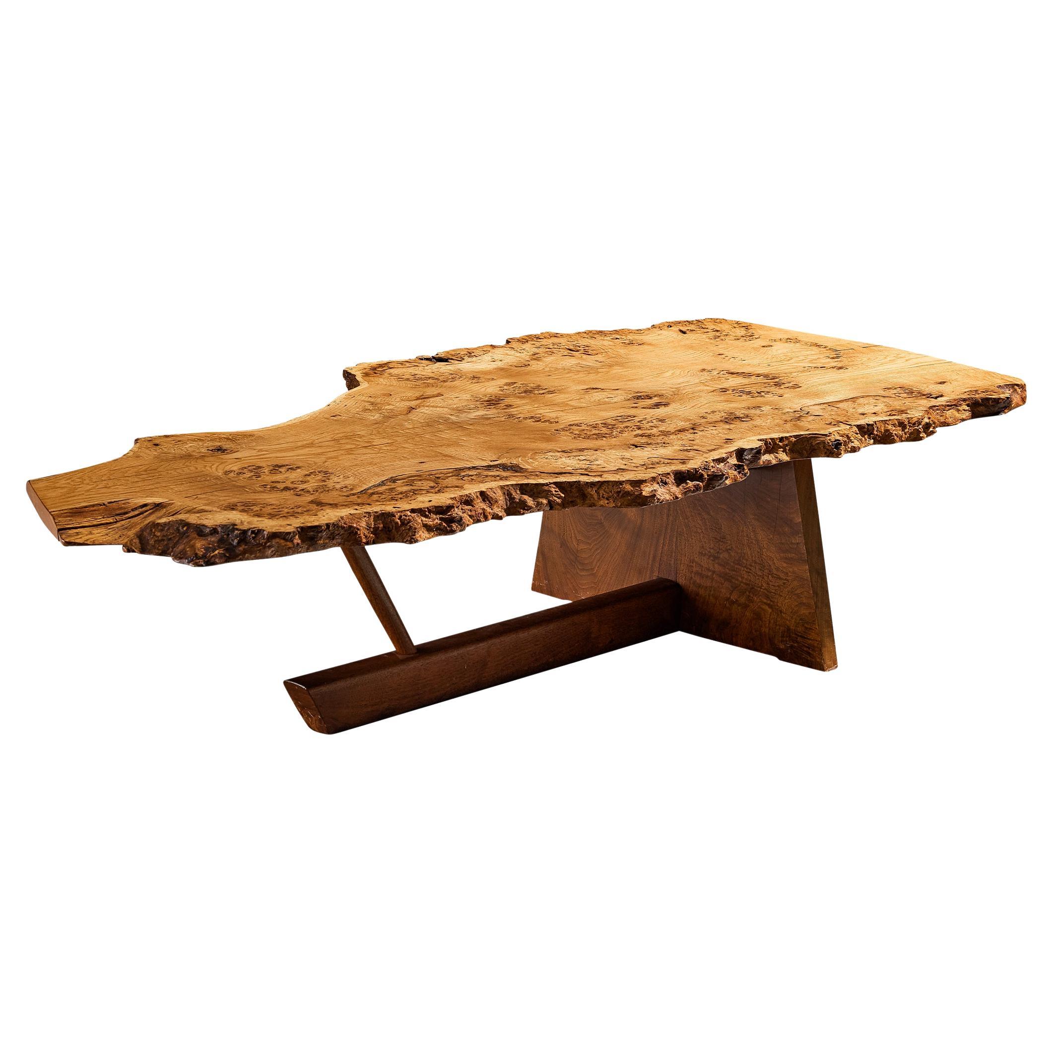 George Nakashima 'Minguren II' Coffee Table in Oak Burl and Walnut