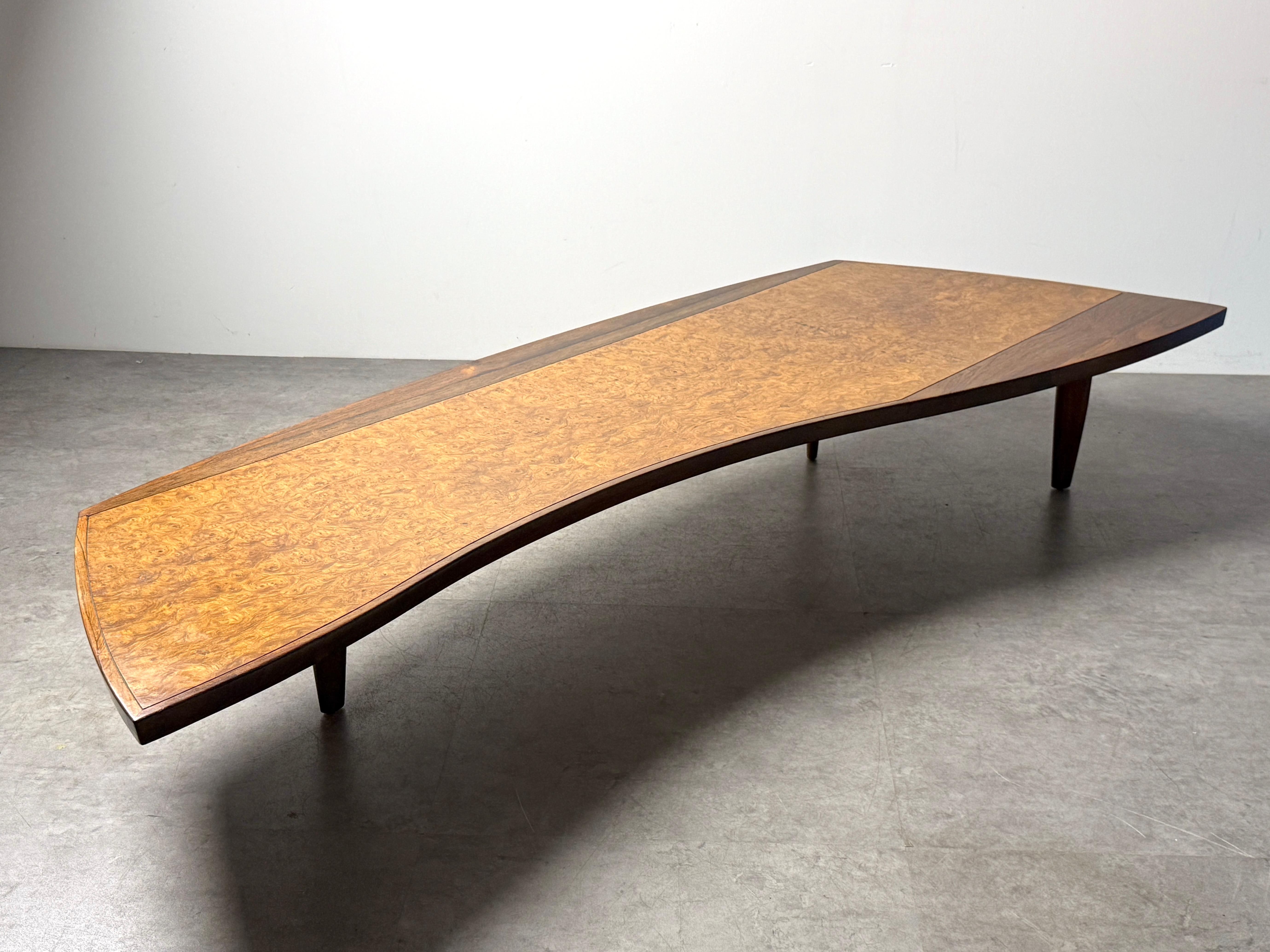 George Nakashima Coffee Table Model 200-84W in Elm Burl for Widdicomb Origins In Good Condition In Troy, MI