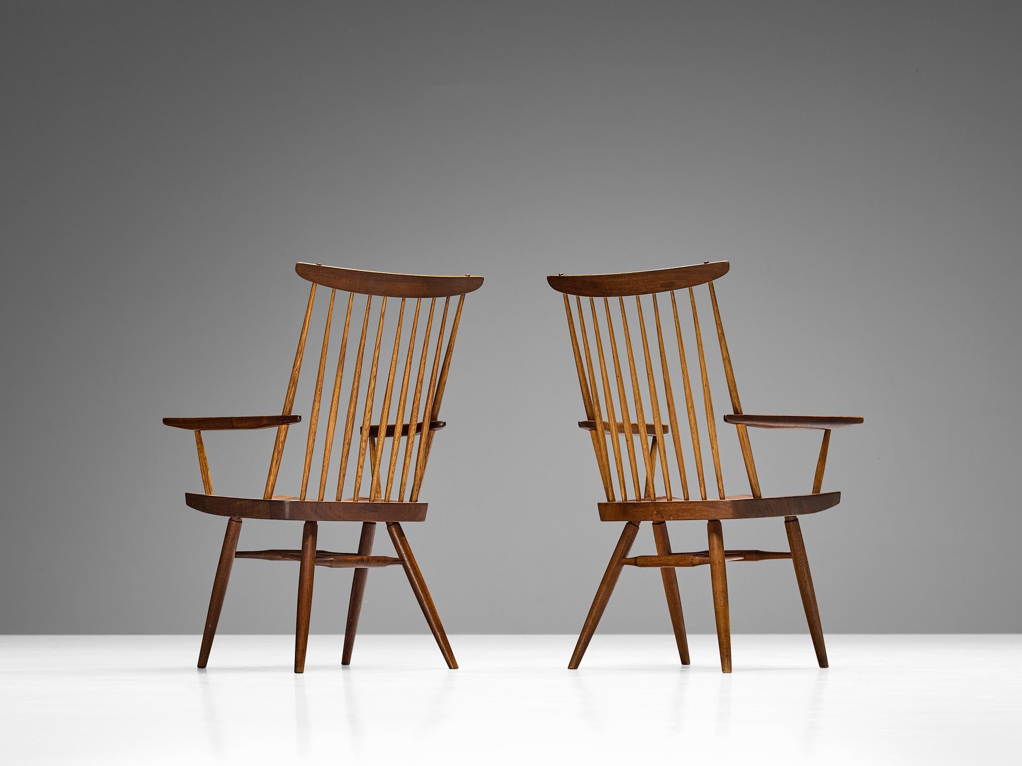George Nakashima 'New' Armchairs in Walnut and Hickory  For Sale 6