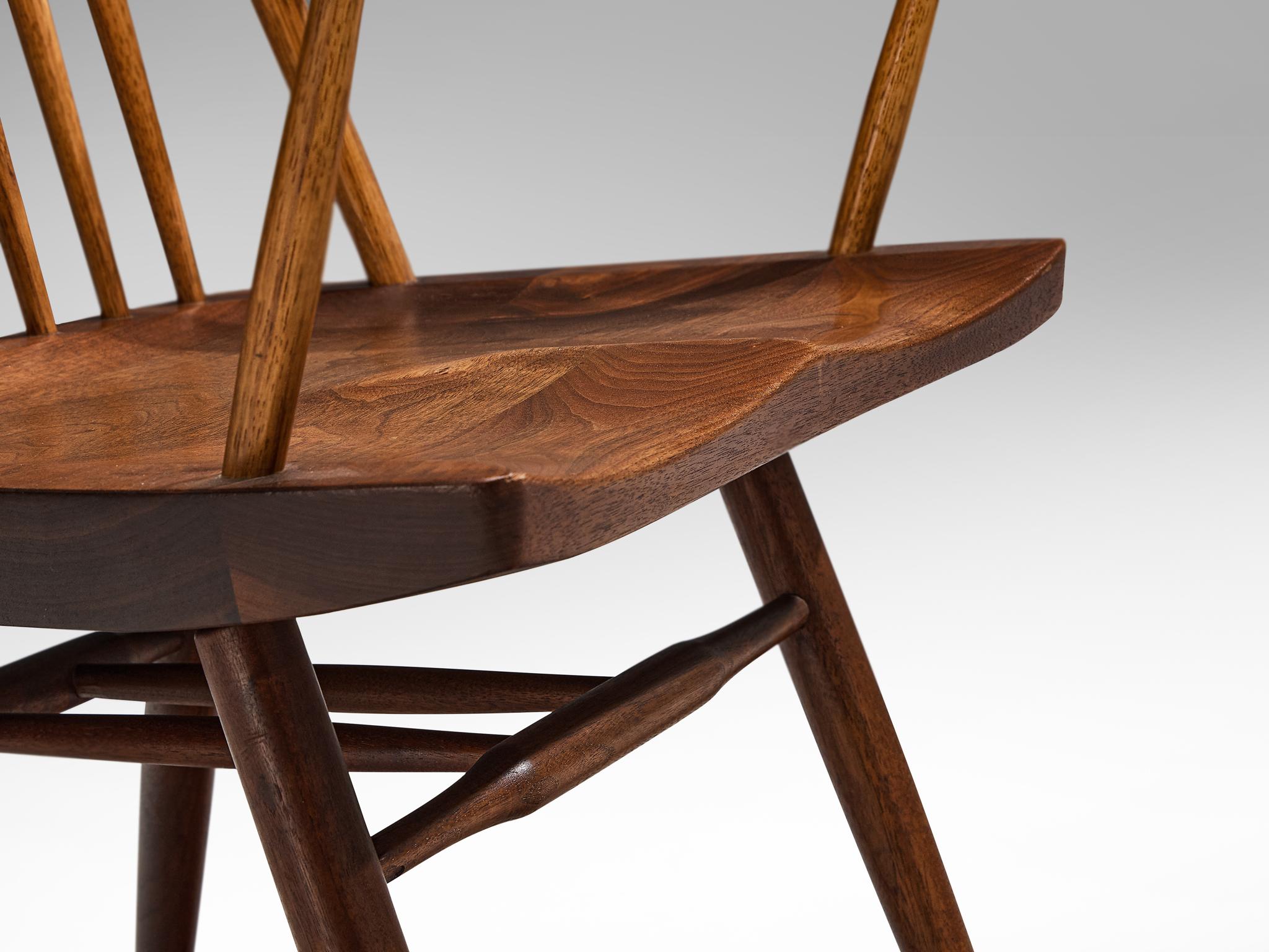 George Nakashima 'New' Armchairs in Walnut and Hickory  For Sale 8
