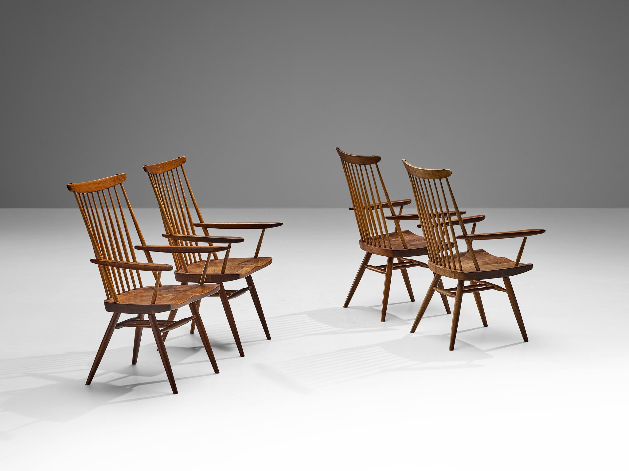 George Nakashima 'New' Armchairs in Walnut and Hickory  For Sale 3