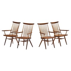 George Nakashima 'New' Armchairs in Walnut and Hickory 
