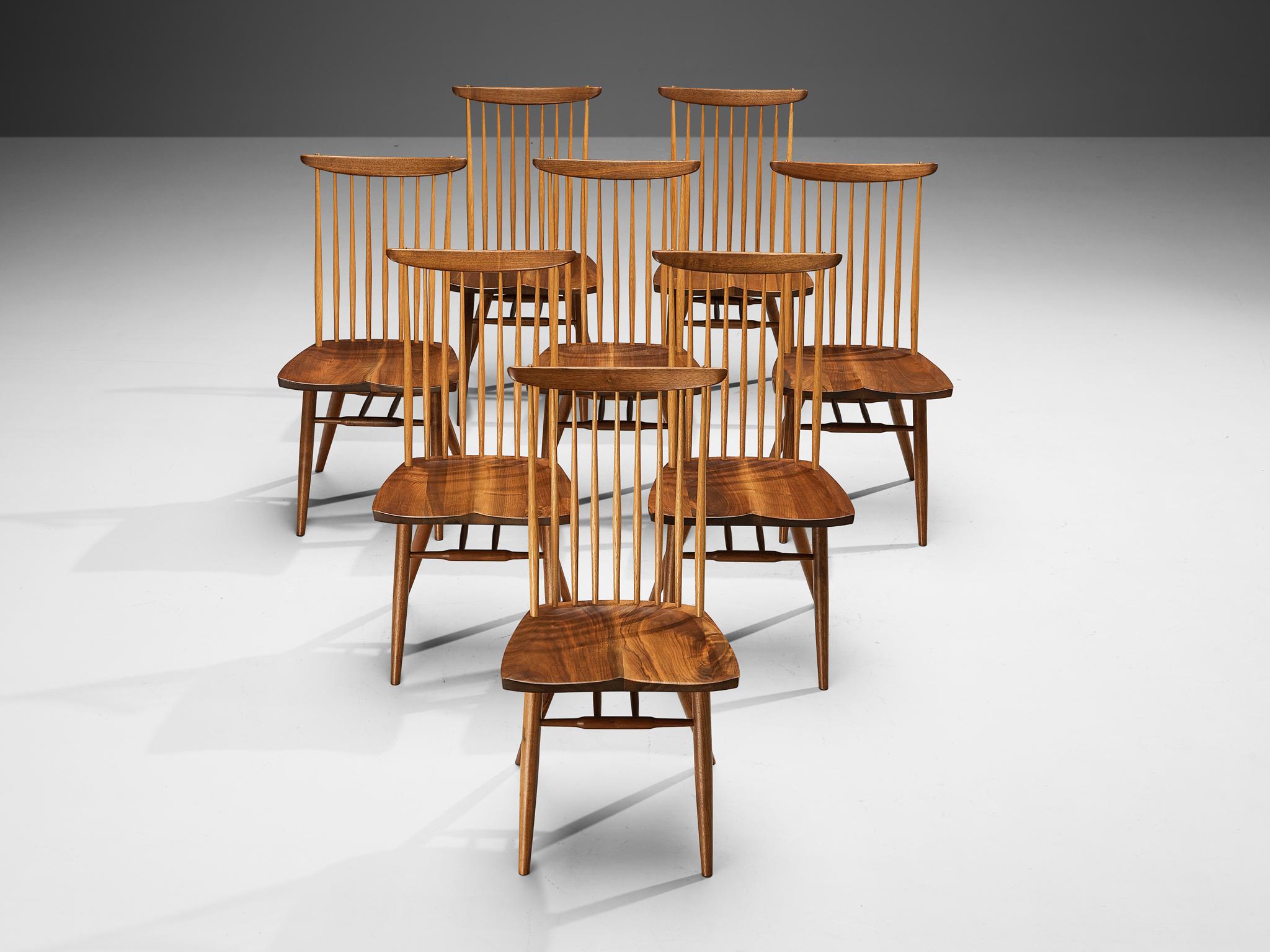 George Nakashima 'New' Dining Chairs in Walnut and Hickory  3