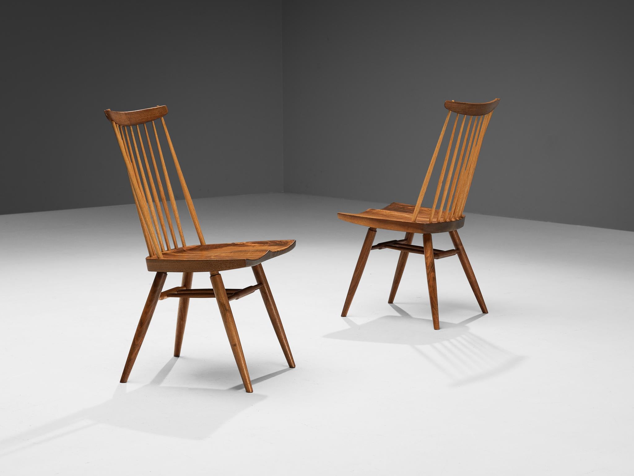 George Nakashima 'New' Dining Chairs in Walnut and Hickory  4