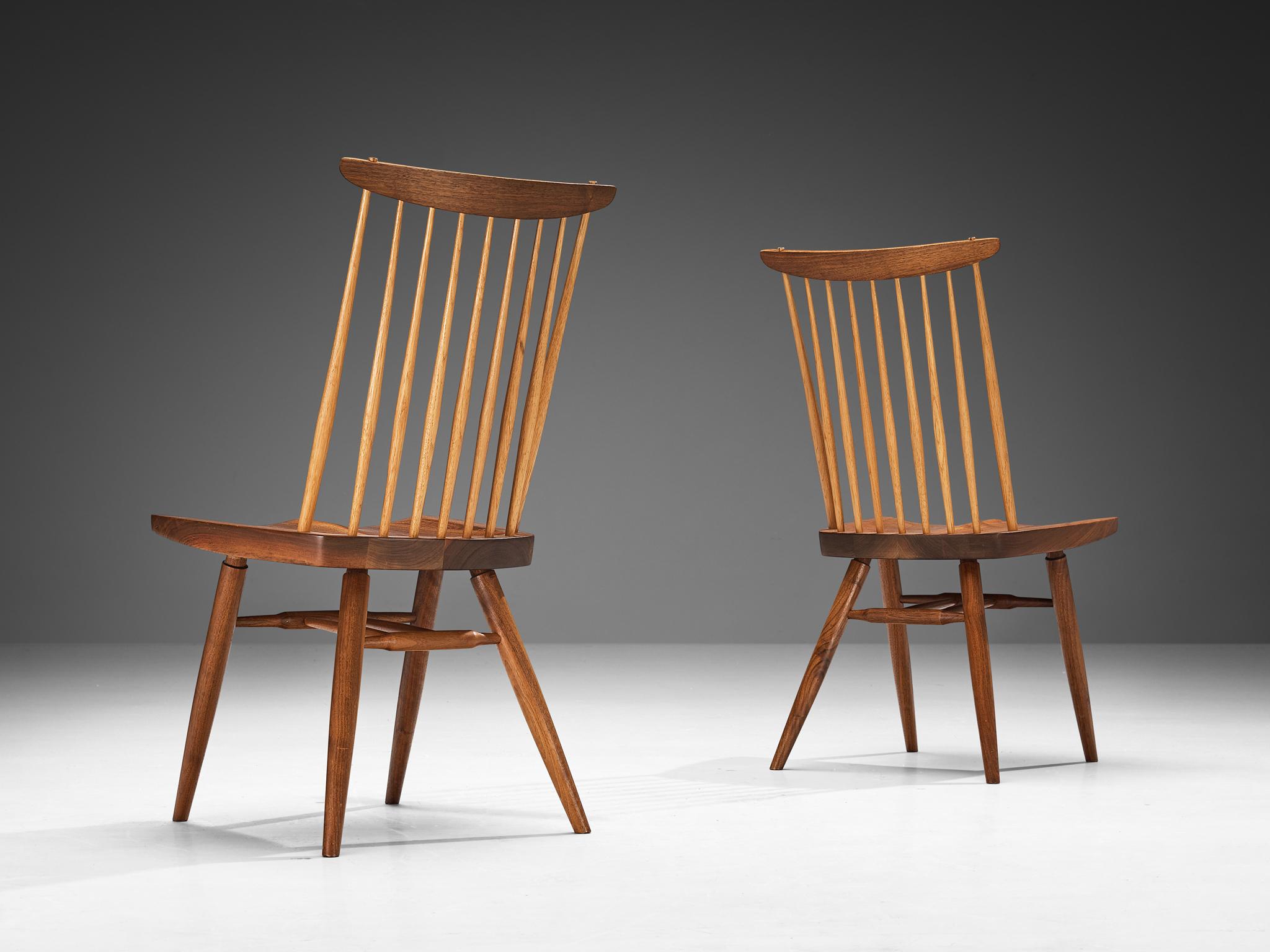 Mid-Century Modern George Nakashima 'New' Dining Chairs in Walnut and Hickory  For Sale