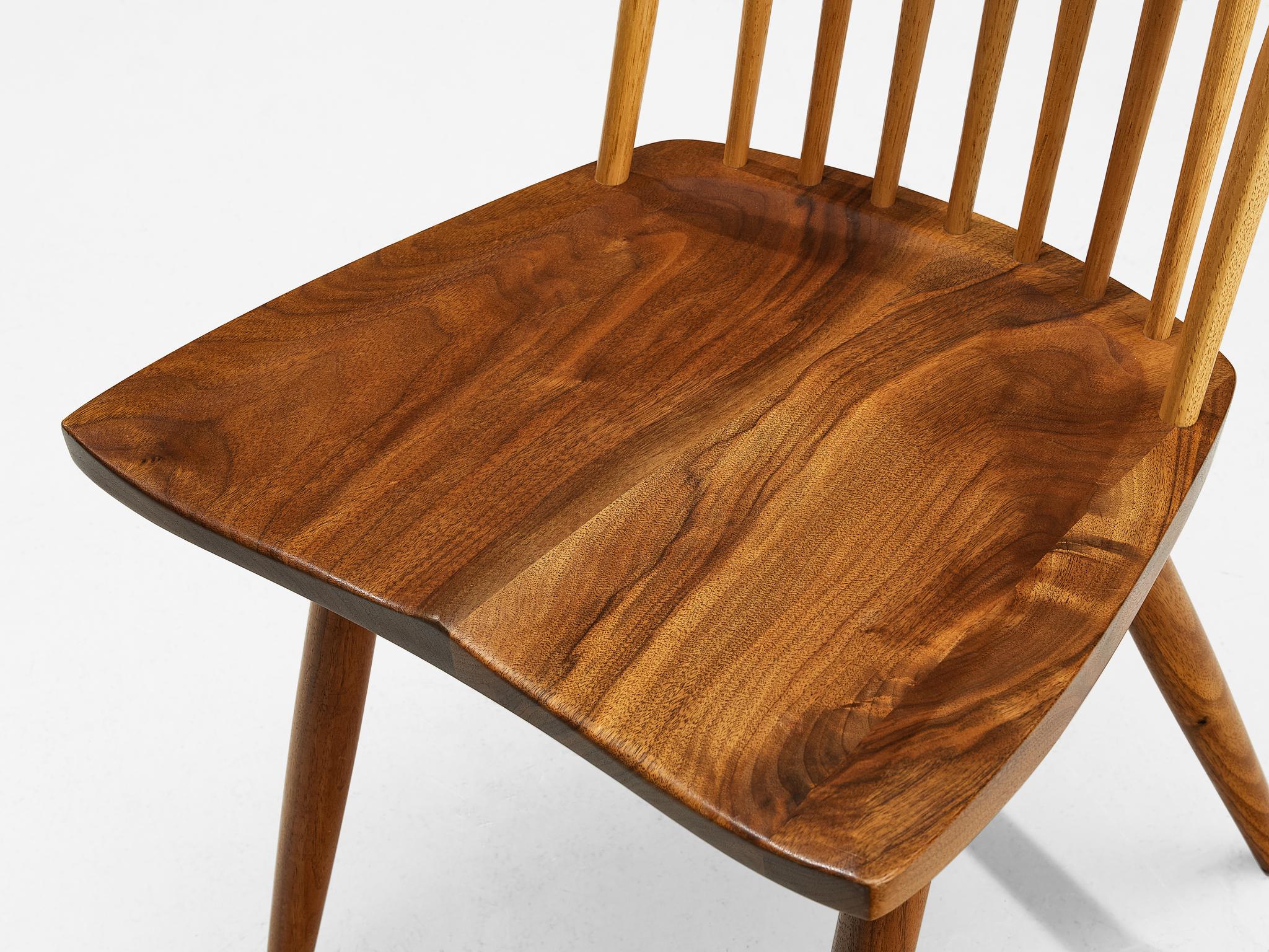 American George Nakashima 'New' Dining Chairs in Walnut and Hickory 