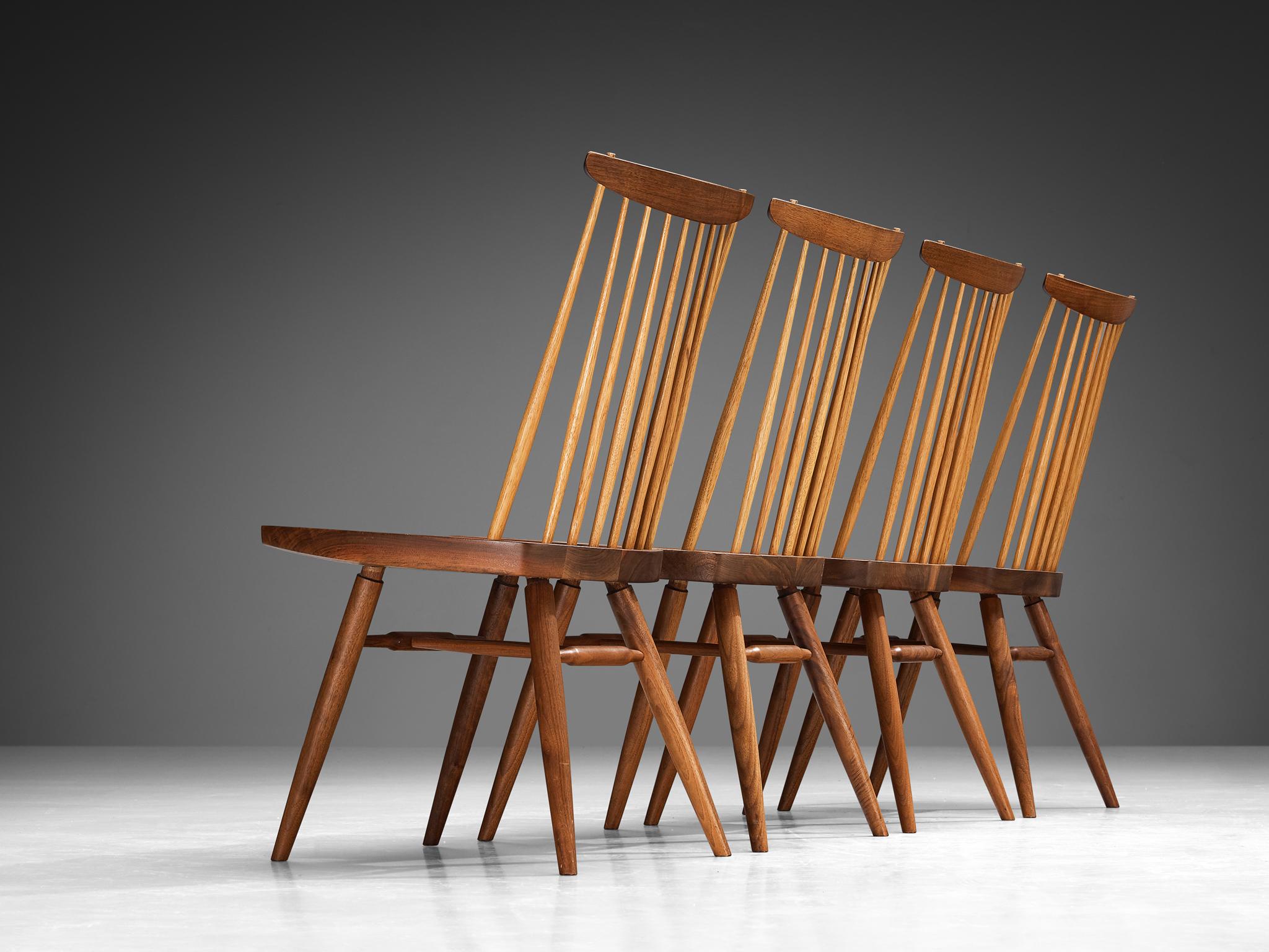 Mid-20th Century George Nakashima 'New' Dining Chairs in Walnut and Hickory  For Sale
