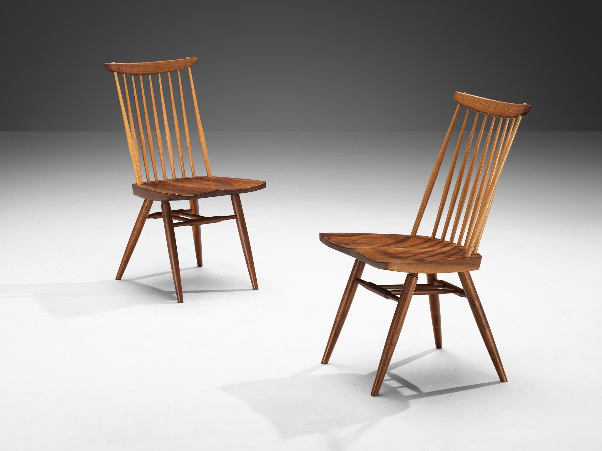 George Nakashima 'New' Dining Chairs in Walnut and Hickory  For Sale 1
