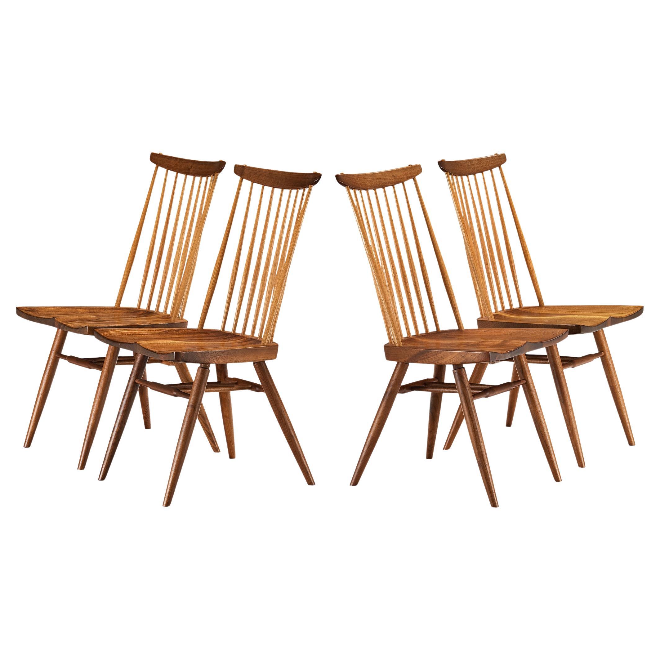 George Nakashima 'New' Dining Chairs in Walnut and Hickory  For Sale