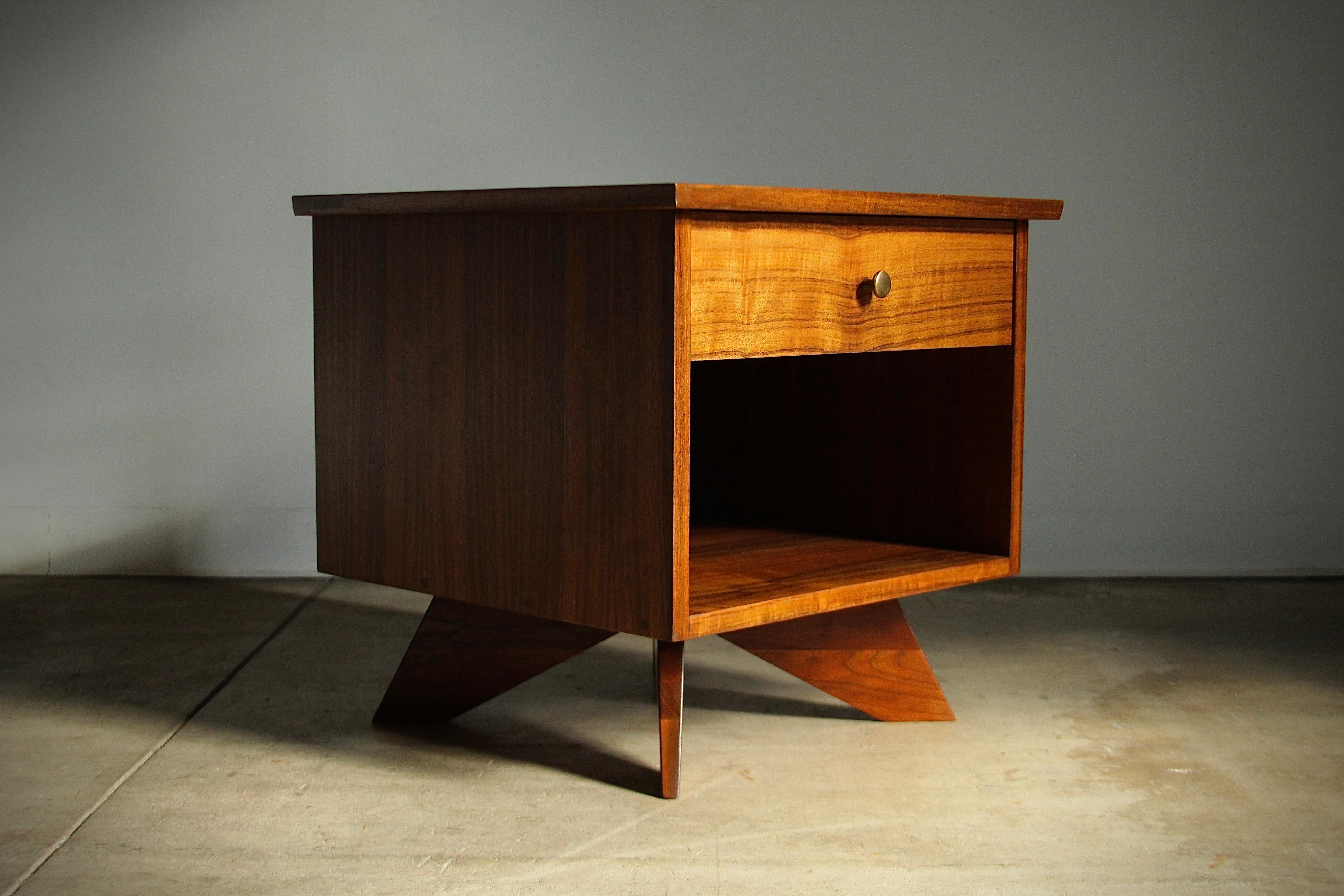 Brass George Nakashima Nightstand for Widdicomb, 1959