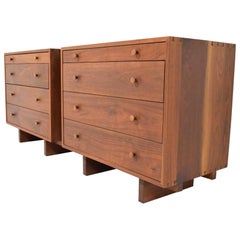 George Nakashima Pair of Chests in Black Walnut