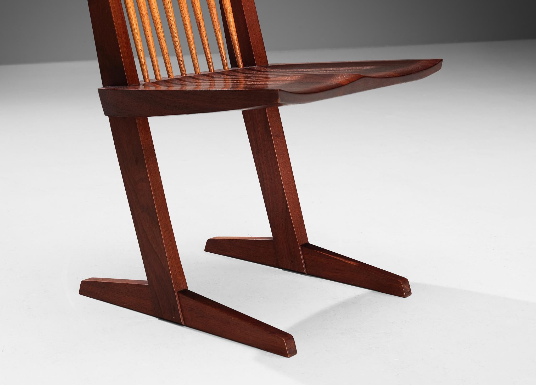 American George Nakashima Pair of 'Conoid' Dining Chairs in Walnut