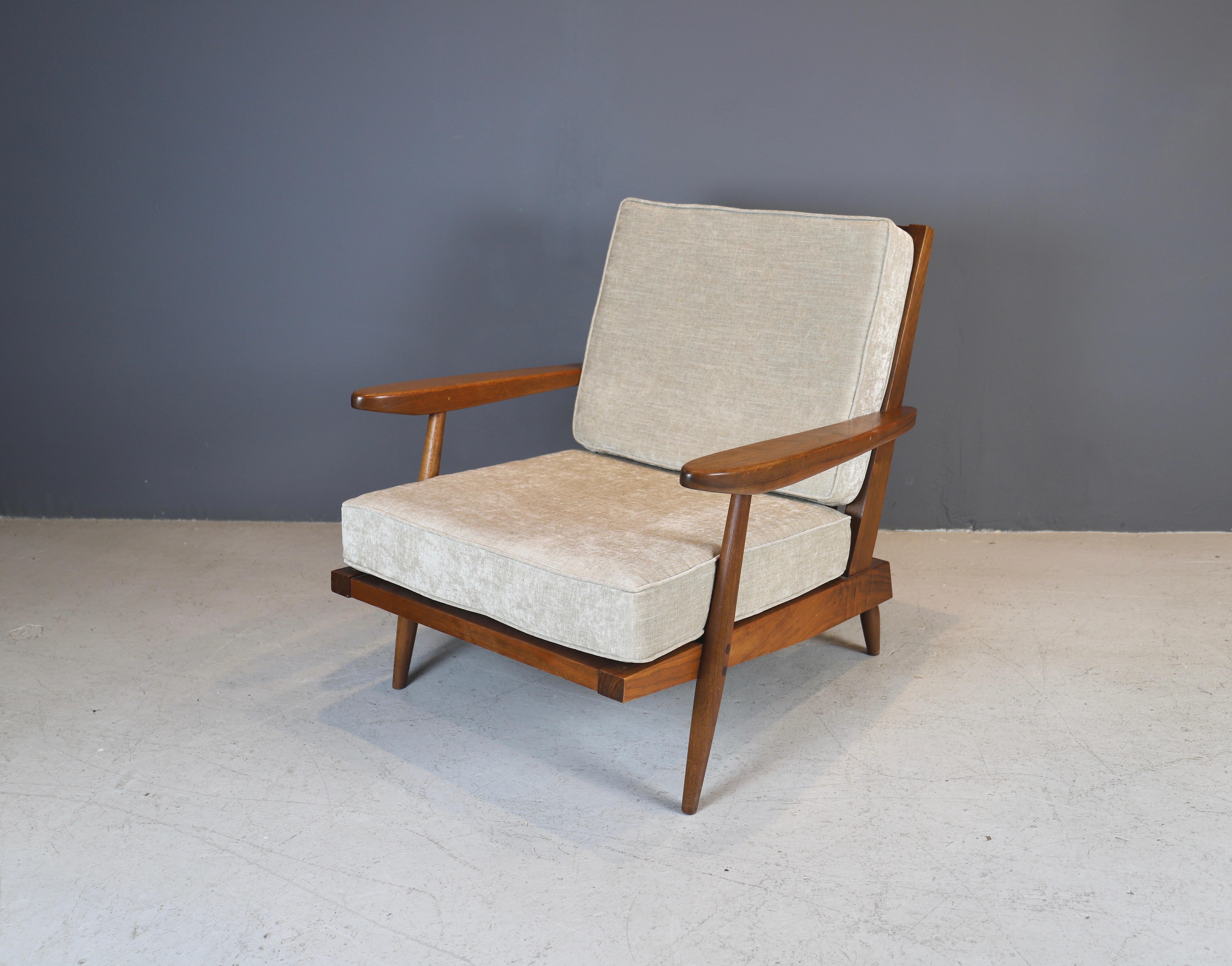 George Nakashima -  Pair of Cushion Armchairs, 1955 In Excellent Condition In New York, NY