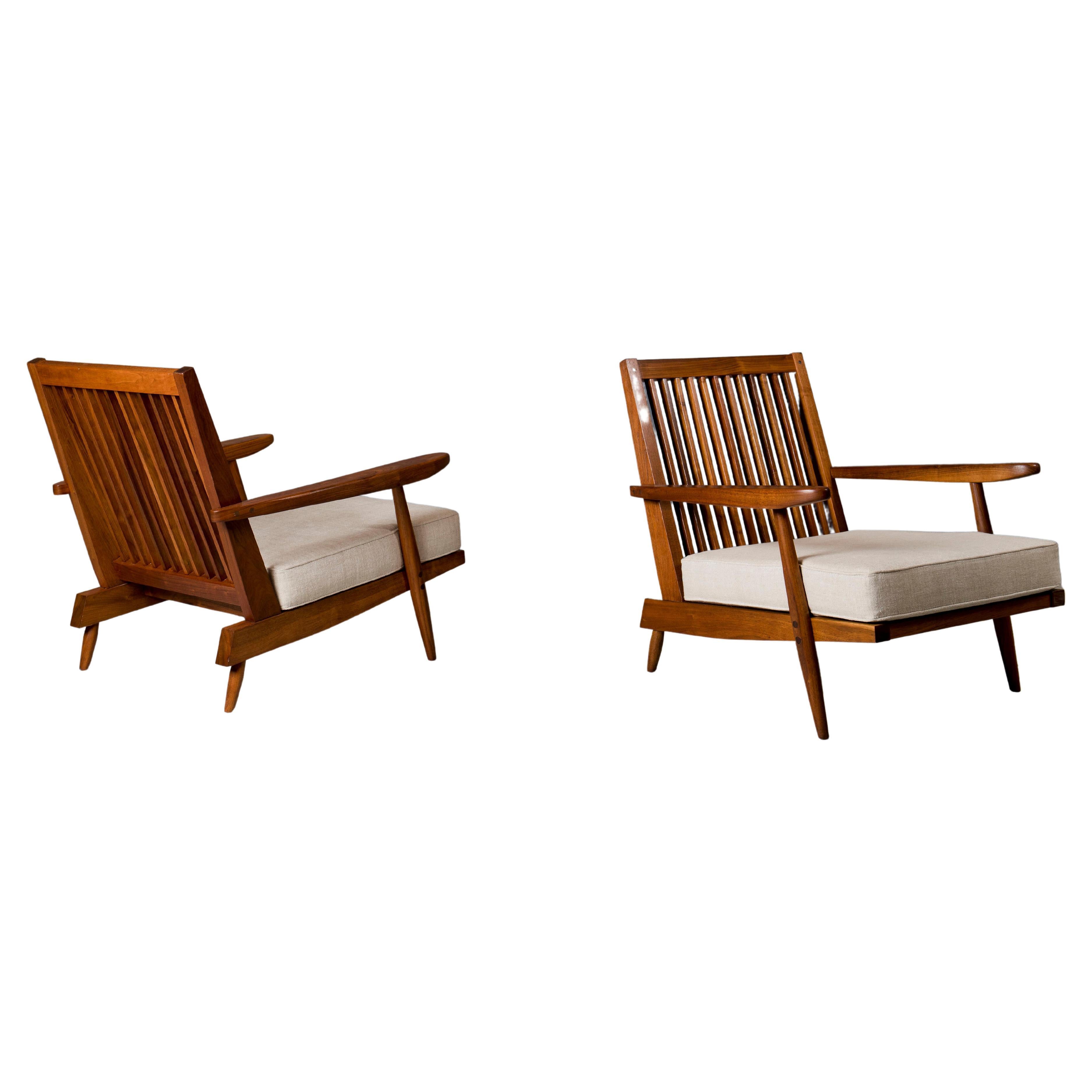 George Nakashima, Pair of "Cushion" Chairs, 1960s