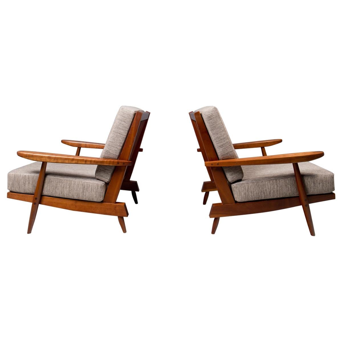 George Nakashima, Pair of "Cushion" Chairs, 1972