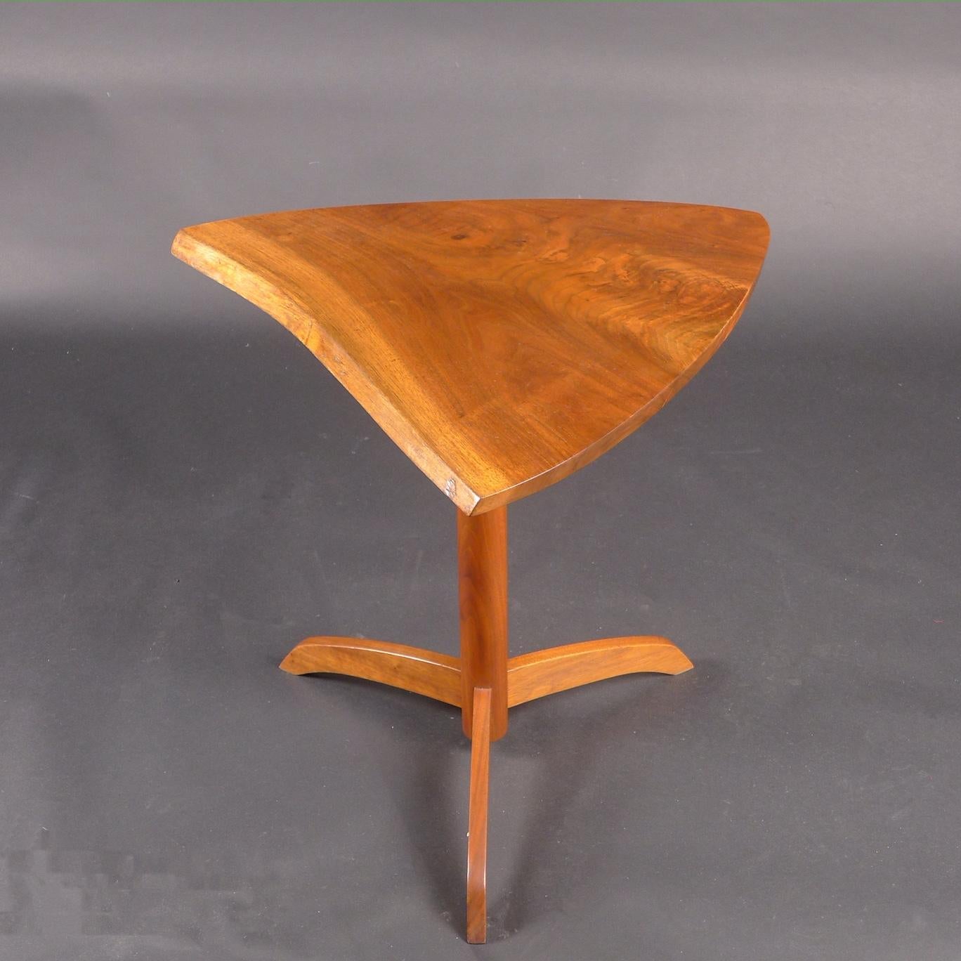 Late 20th Century George Nakashima, Pedestal End Table in American Black Walnut, 1973