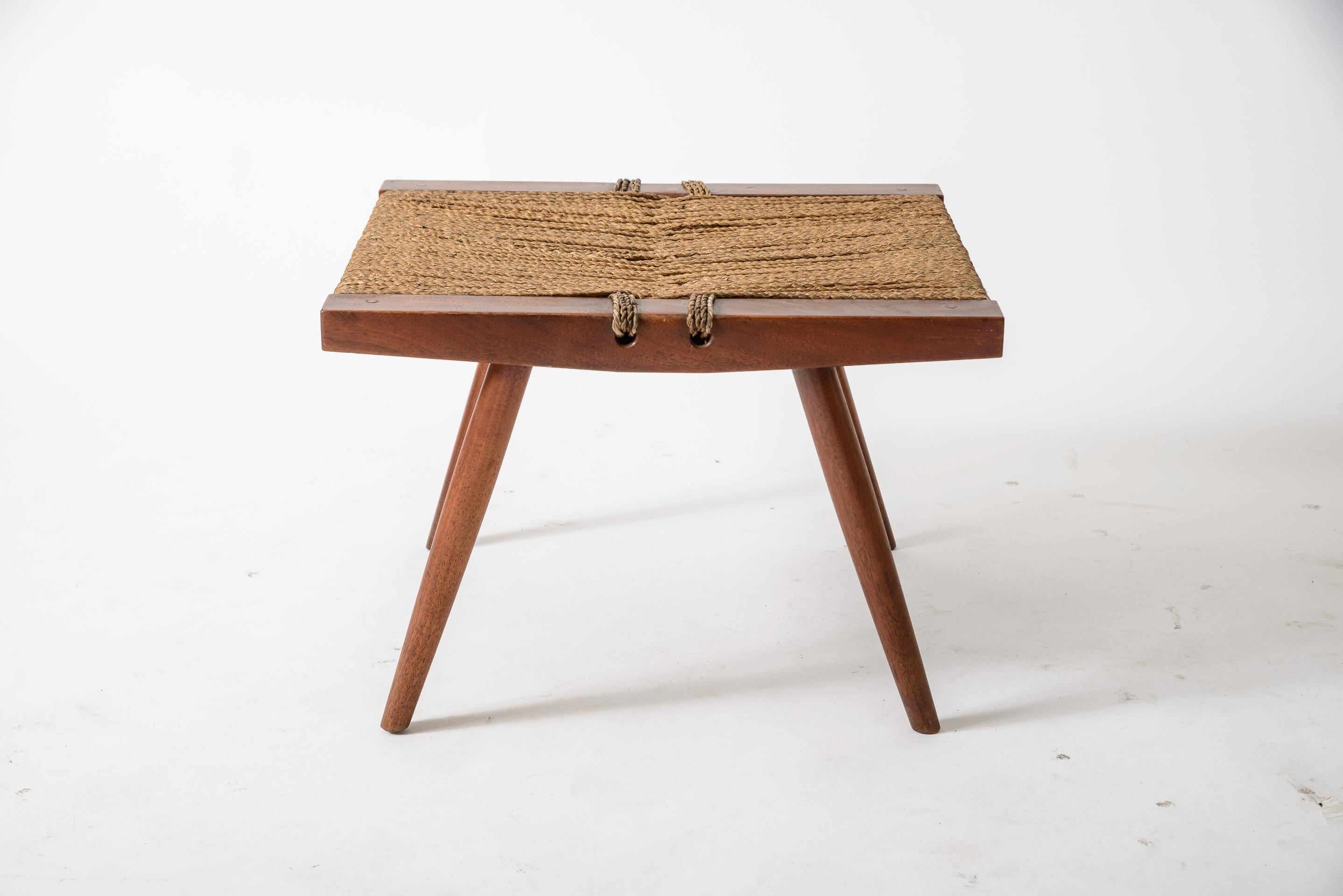 A nice Rope seat stool
Original surface
Some minor breaks in hemp seating(under the stool), but not objectionable

