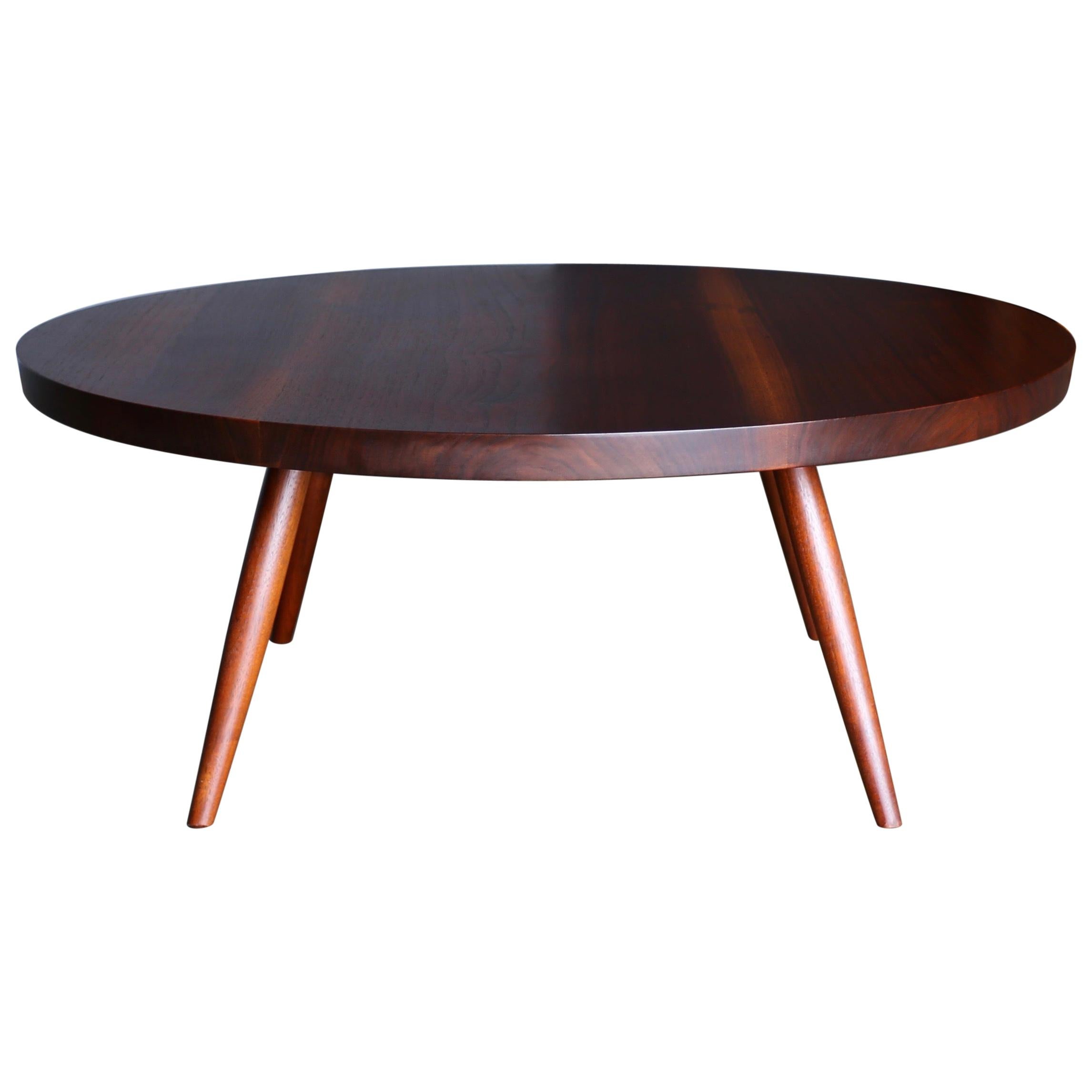 George Nakashima Round Walnut Coffee Table, 1959