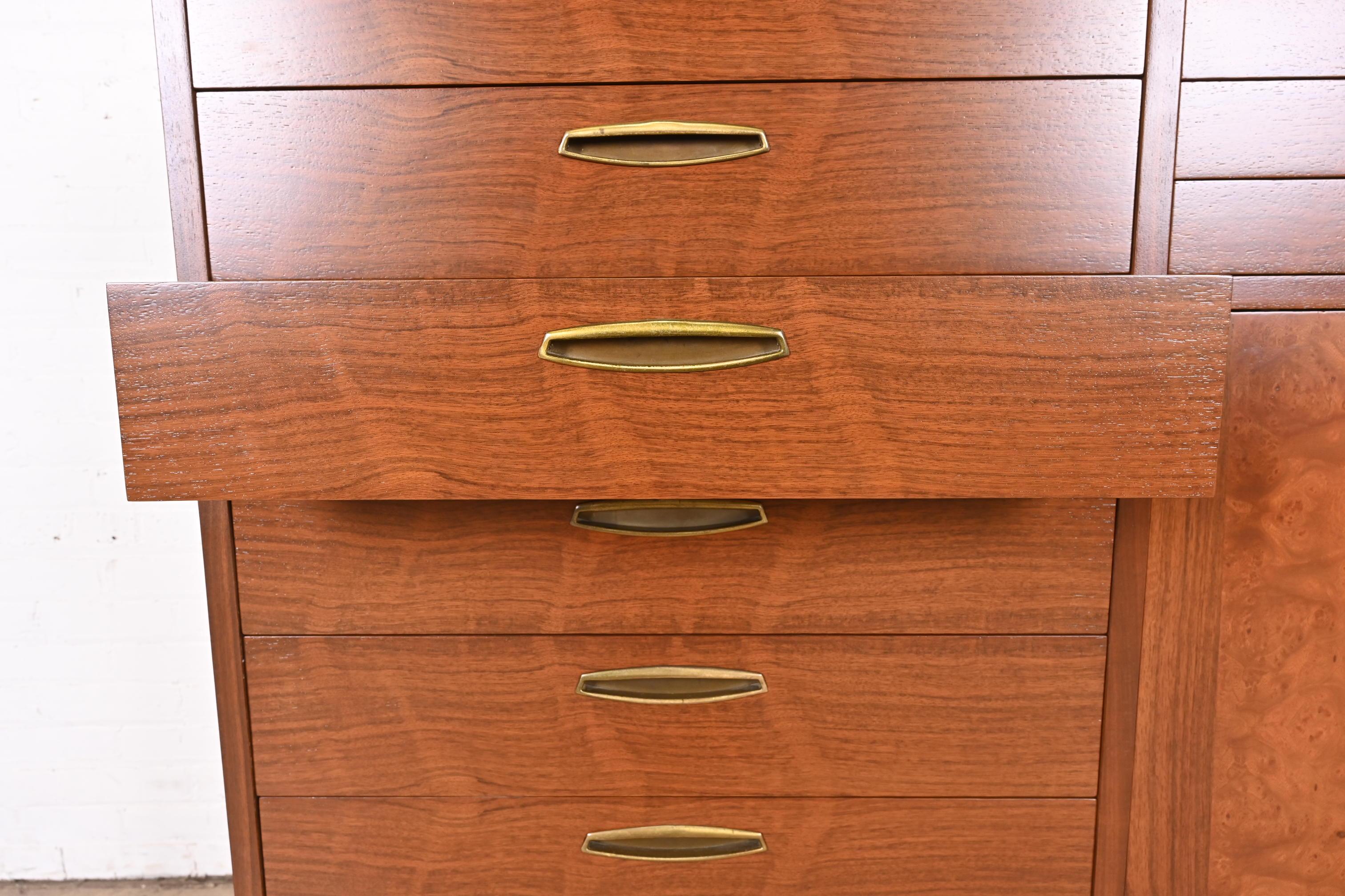 George Nakashima Sculpted Walnut Gentleman's Chest for Widdicomb, Newly Restored For Sale 3
