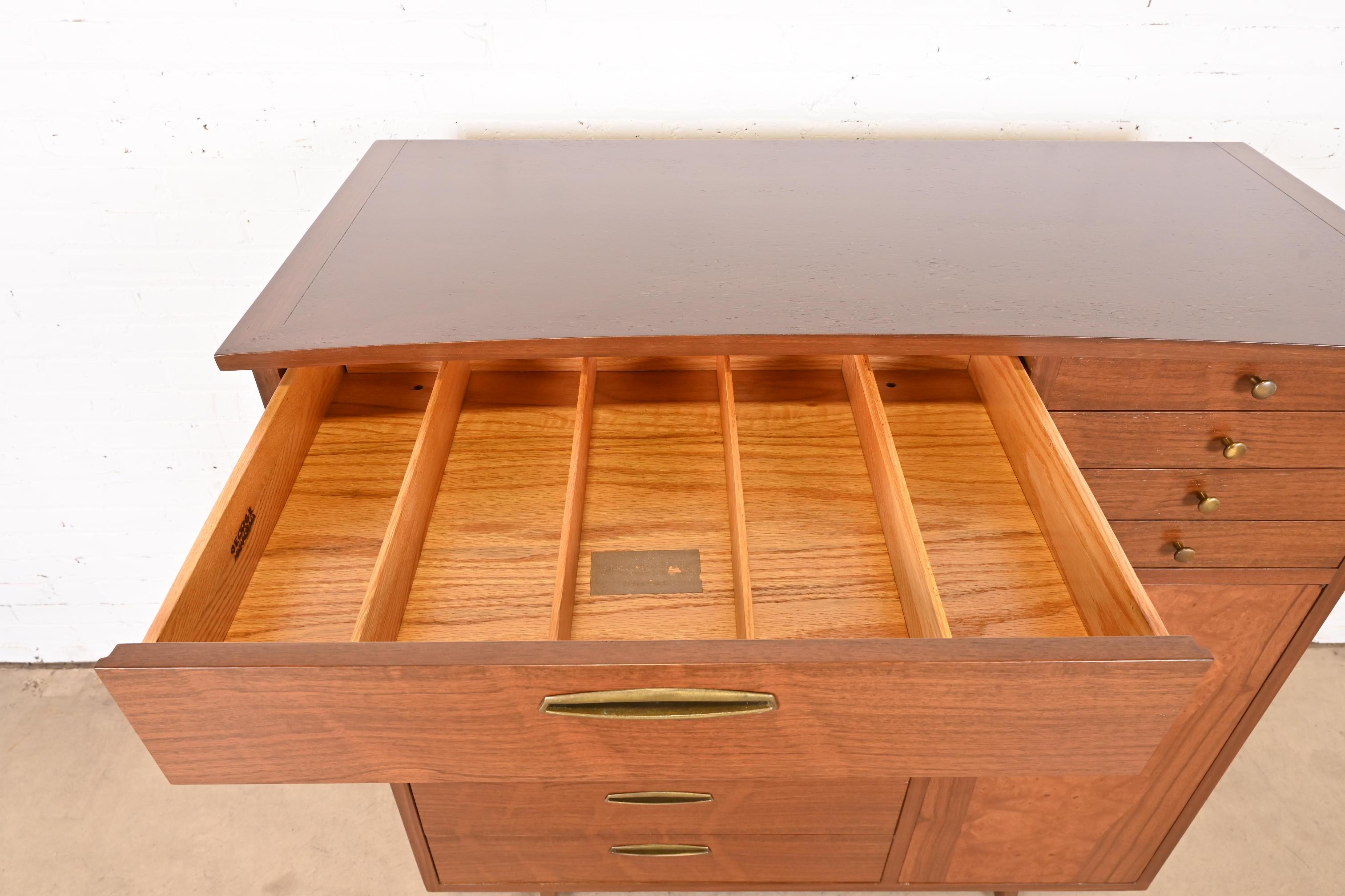 George Nakashima Sculpted Walnut Gentleman's Chest for Widdicomb, Newly Restored For Sale 5