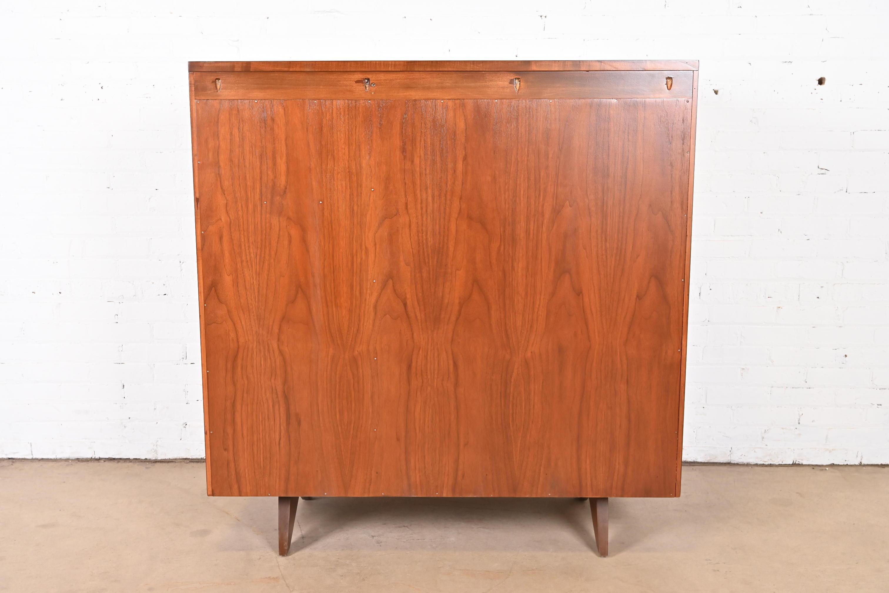 George Nakashima Sculpted Walnut Gentleman's Chest for Widdicomb, Newly Restored For Sale 10